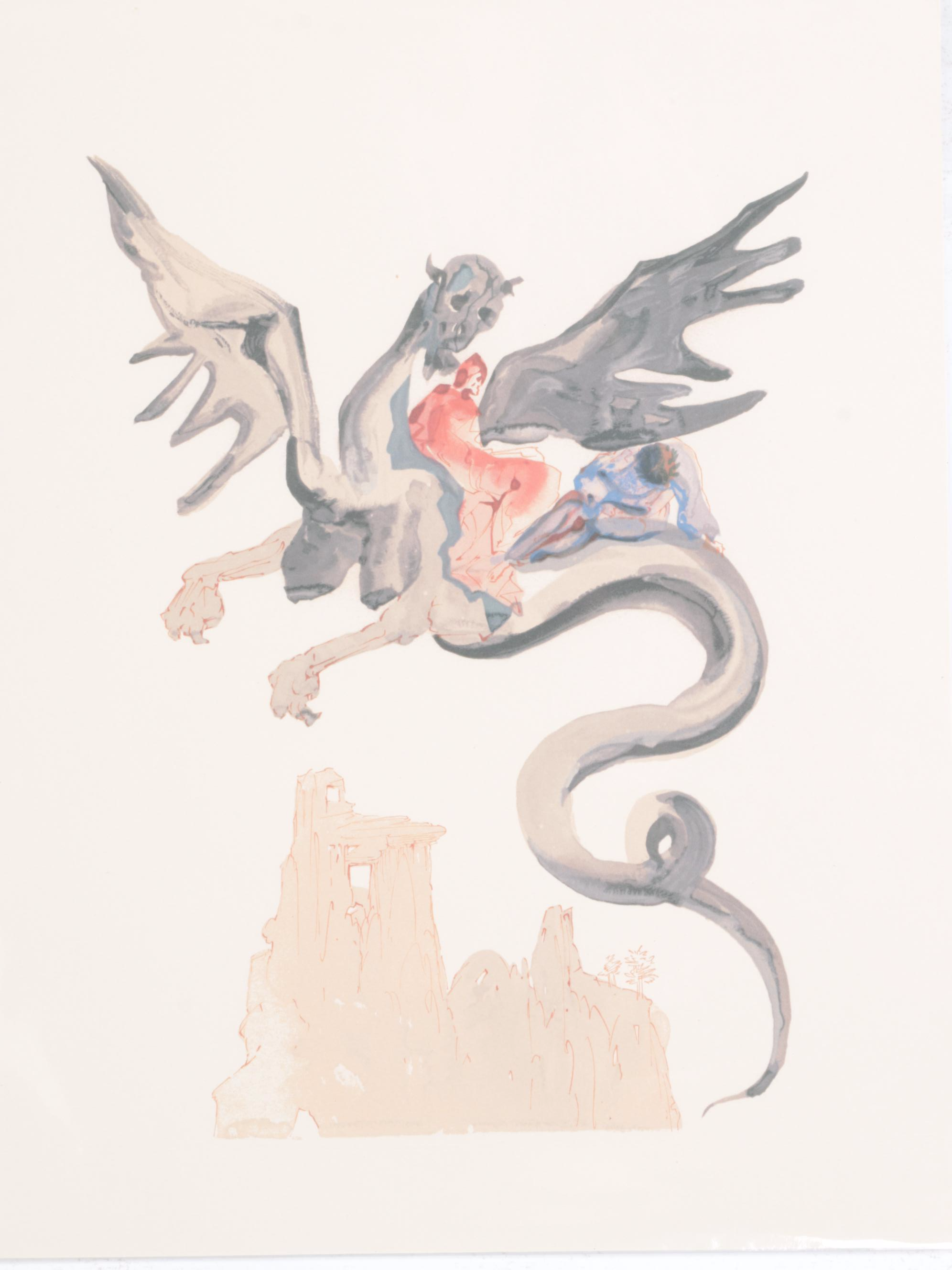 Giclée after Salvador Dalí of "Les Usuriers" from the Divine Comedy