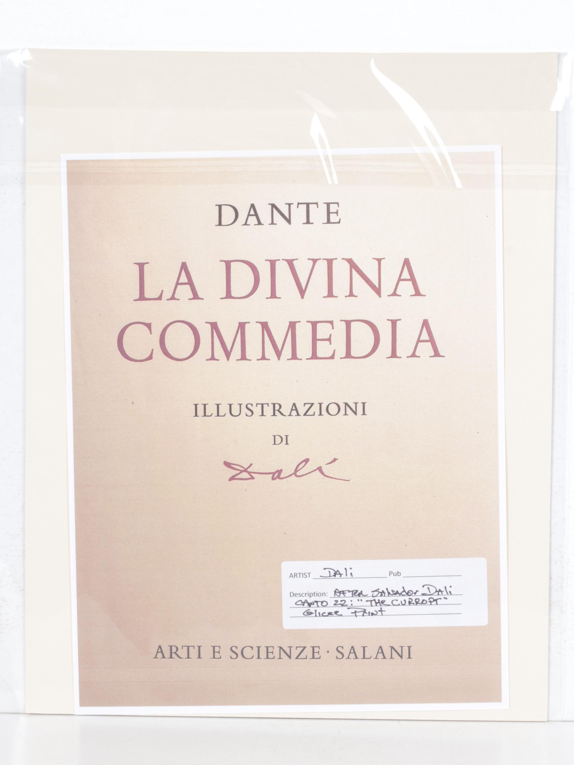 Giclée after Salvador Dalí of "Les Usuriers" from the Divine Comedy