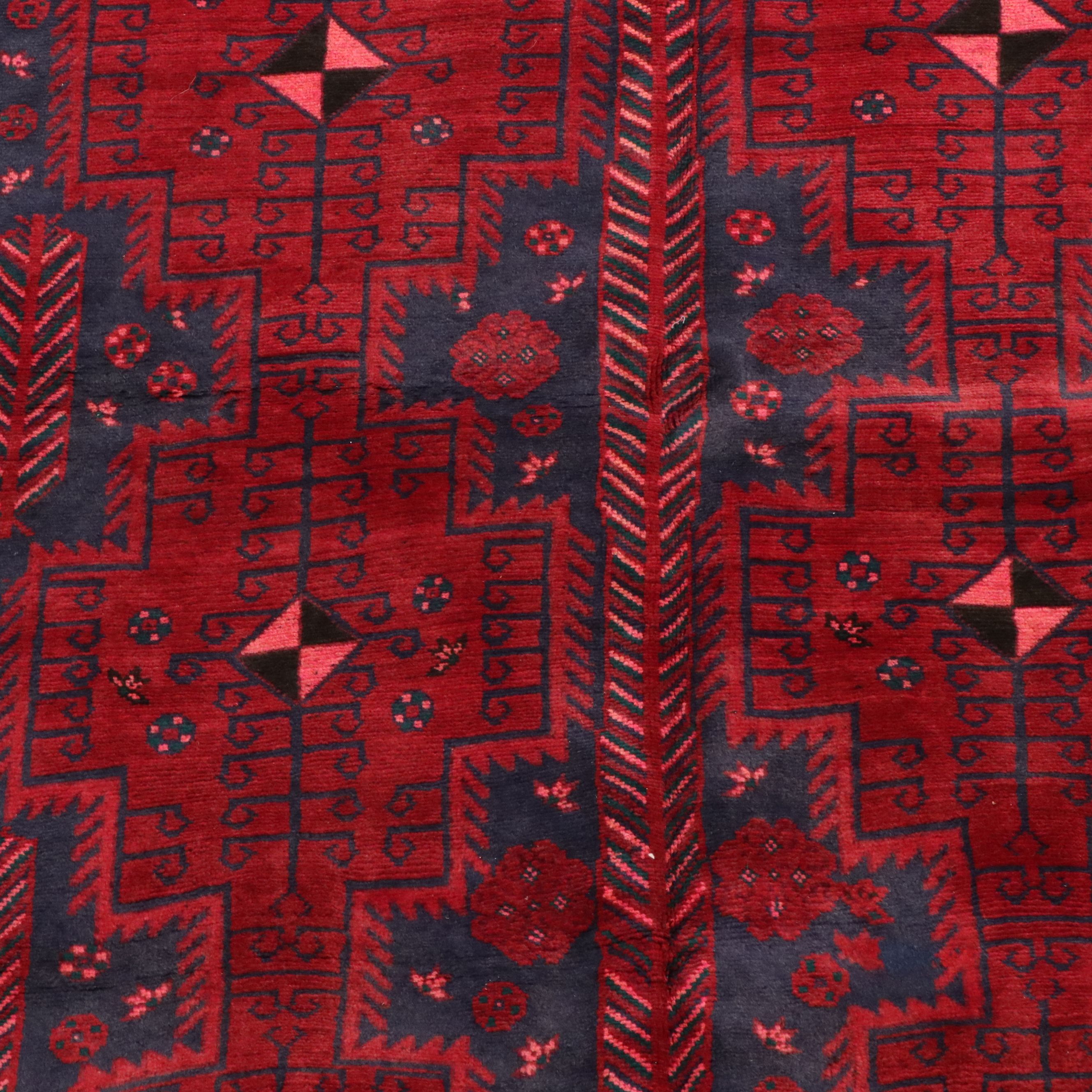 5' x 7'10 Hand-Knotted Afghani-Persian Style Village Area Rug