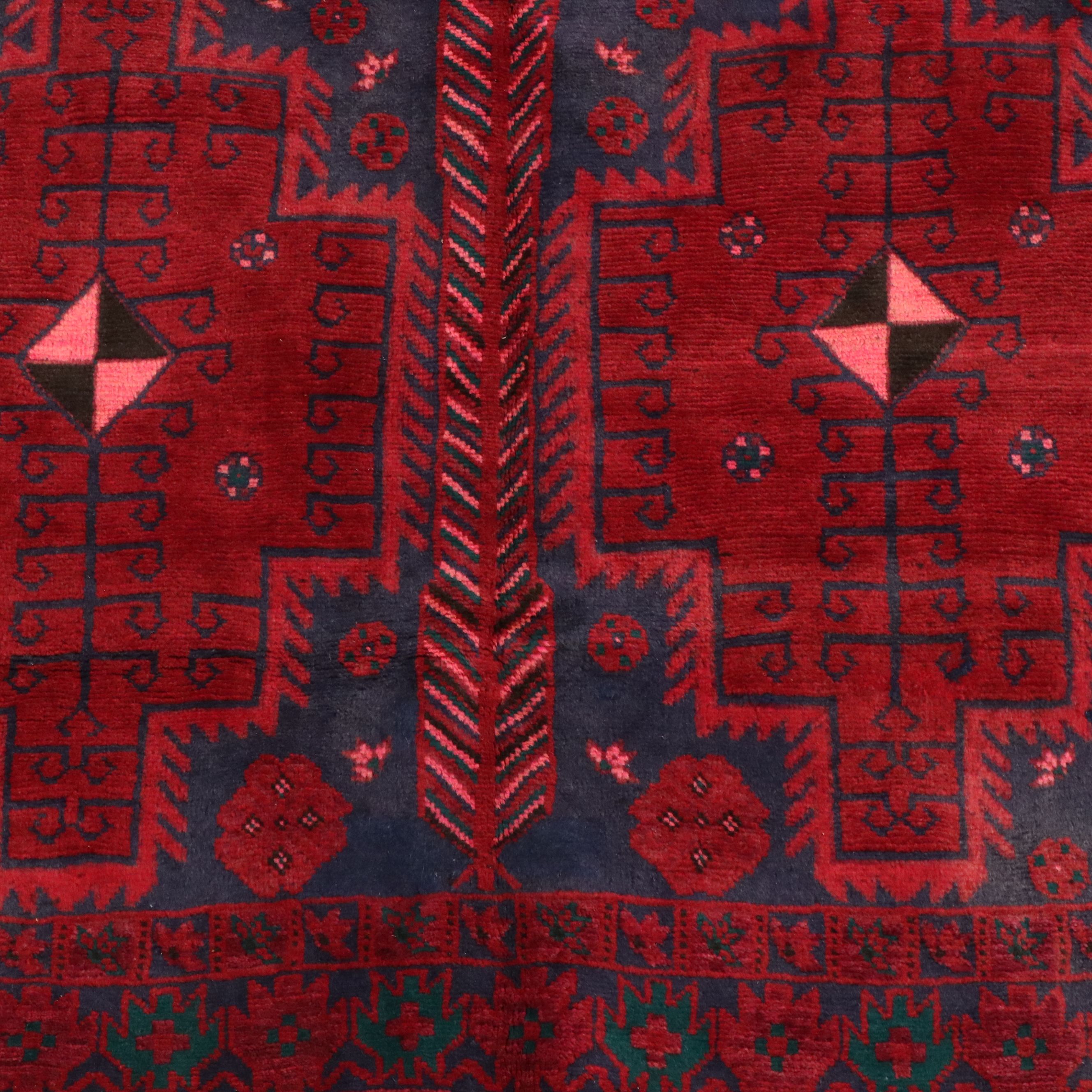 5' x 7'10 Hand-Knotted Afghani-Persian Style Village Area Rug