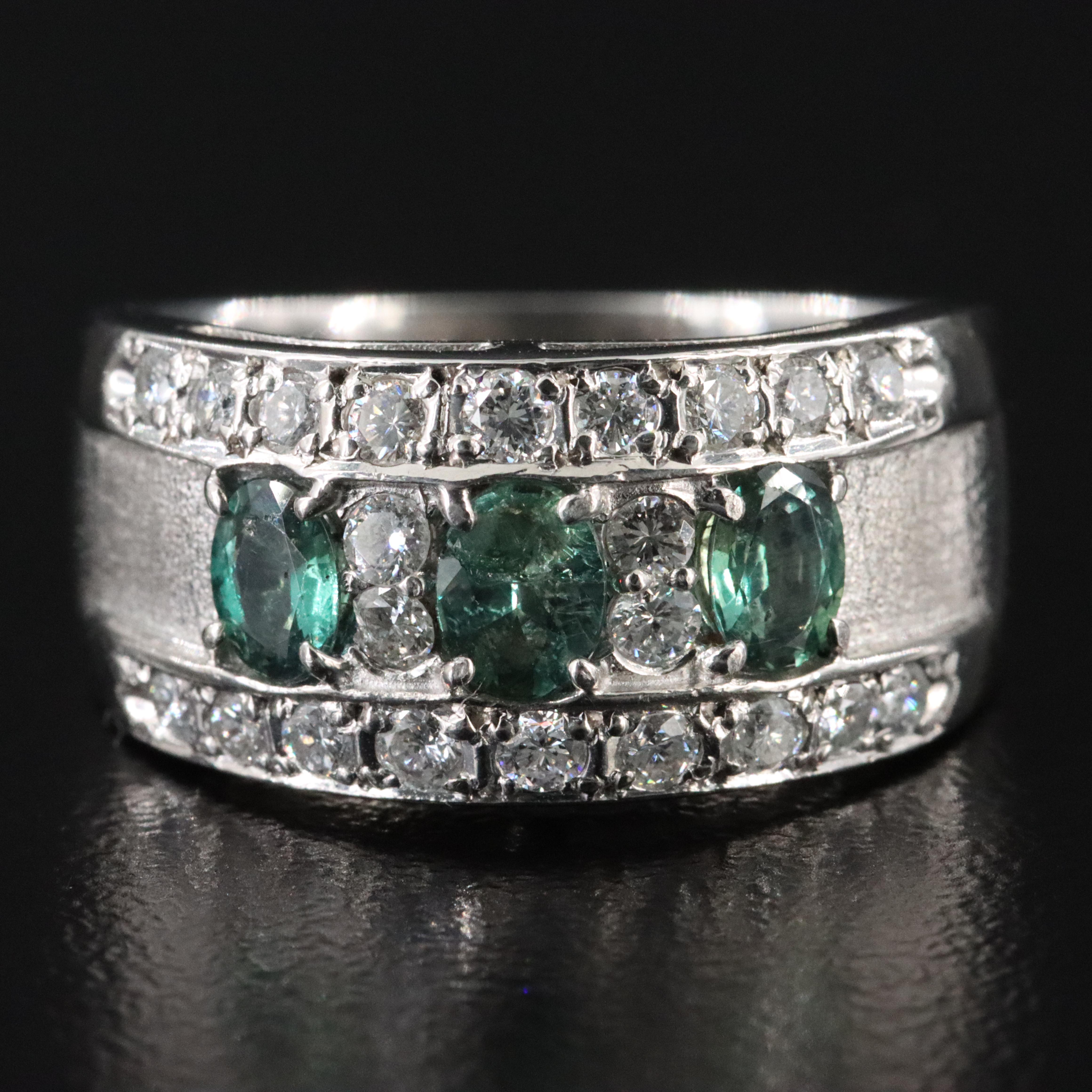 Platinum Alexandrite and Diamond Ring