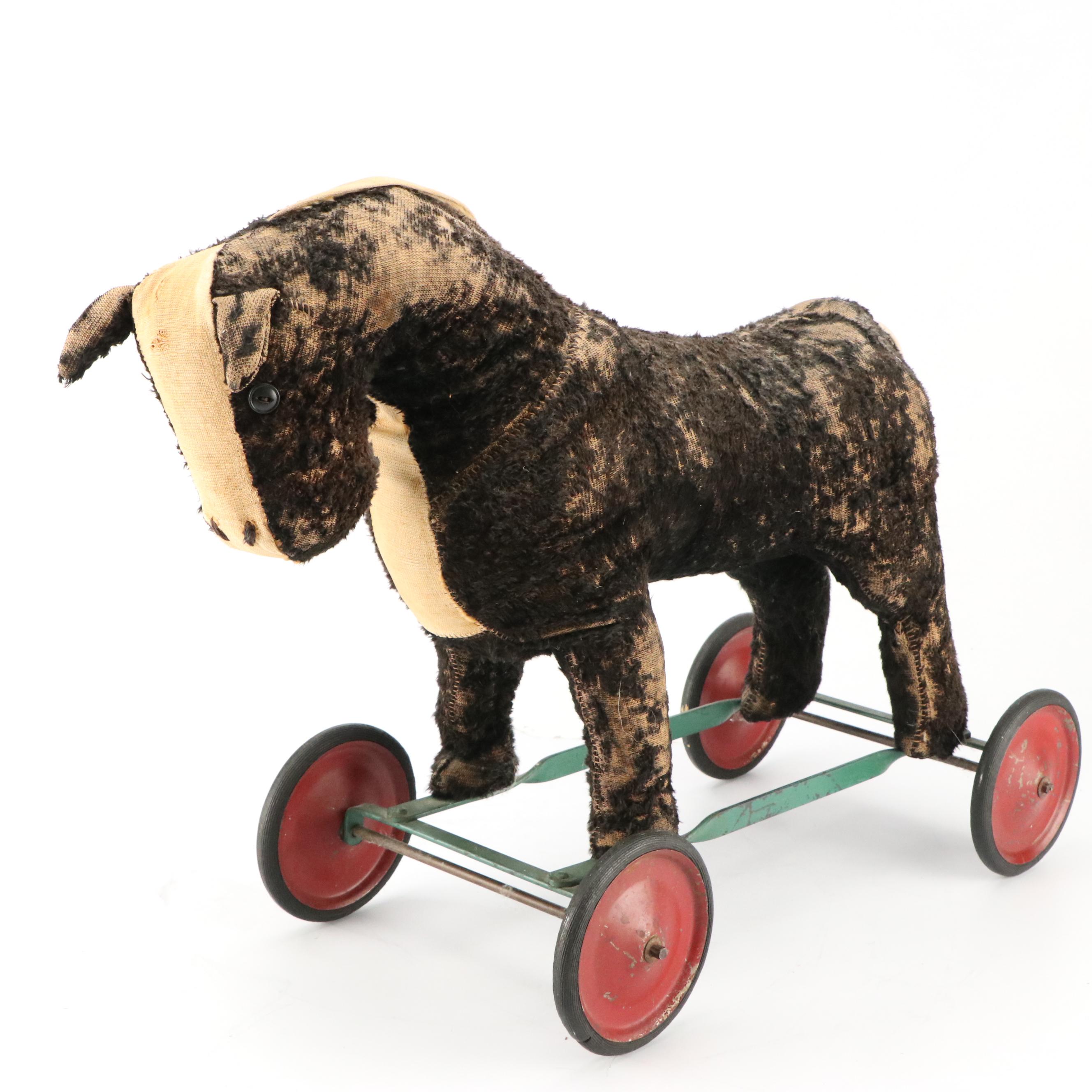 Steiff Plush Horse on Wheels Pull Toy