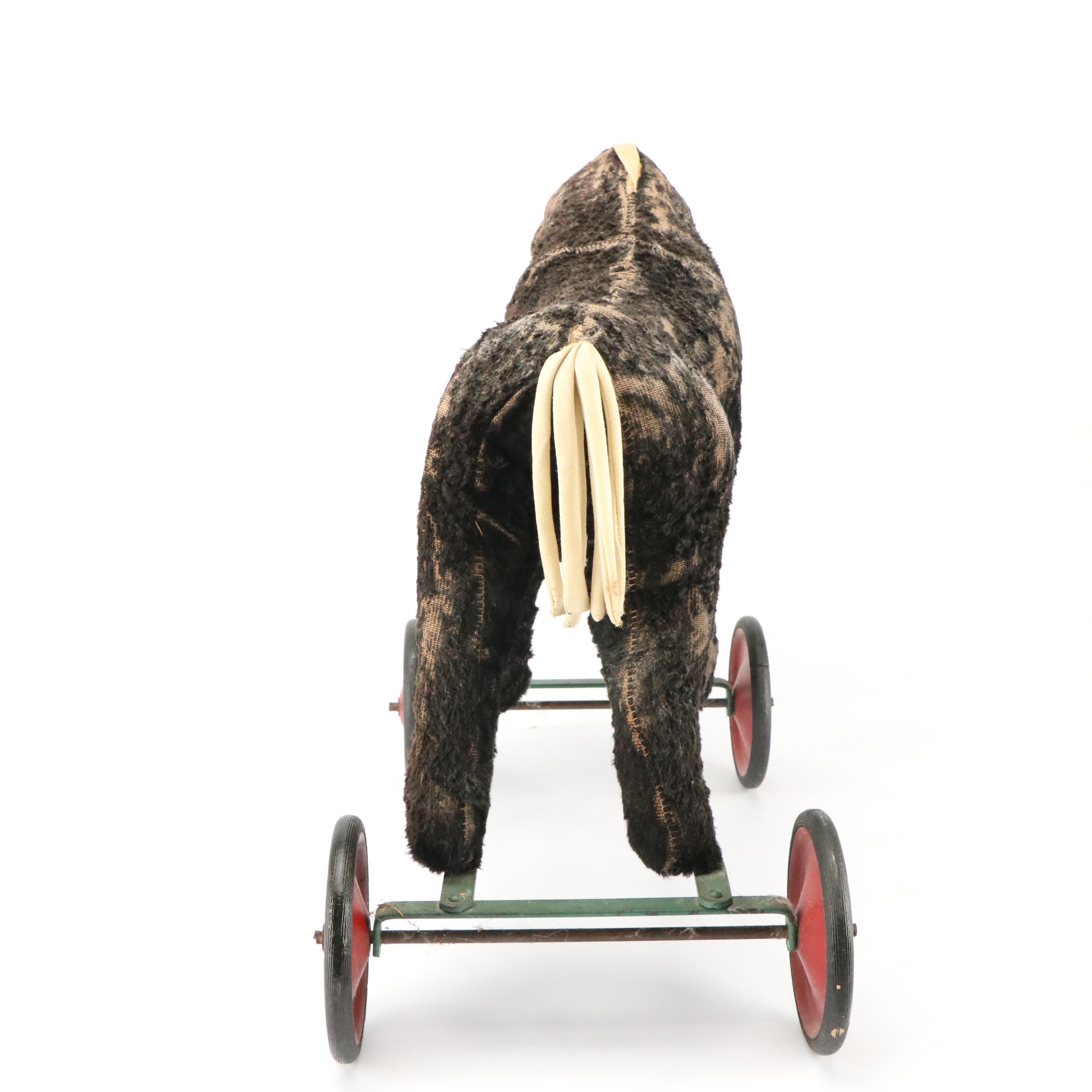 Steiff Plush Horse on Wheels Pull Toy