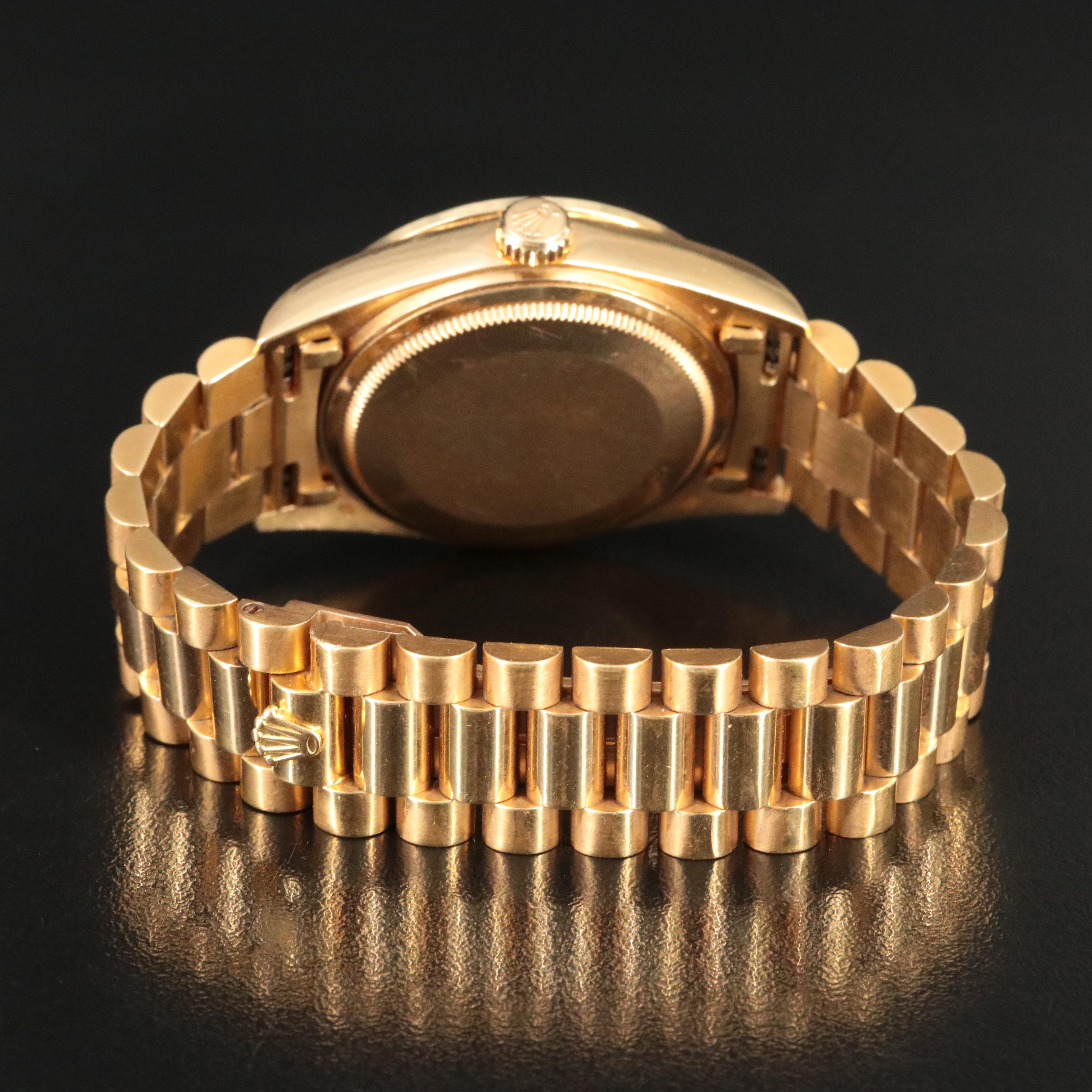 1985 Rolex Day Date Custom Diamond Dial and Bezel President Band Watch