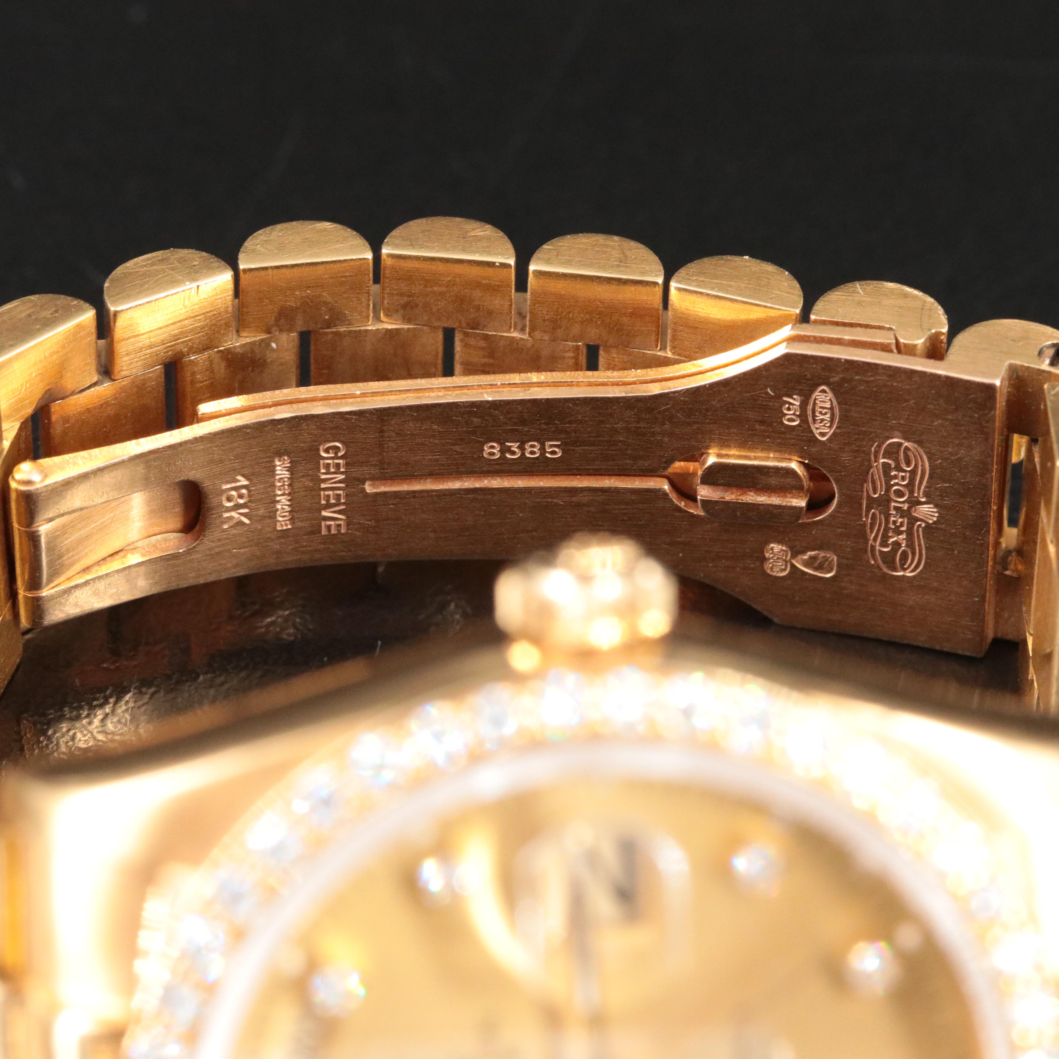 1985 Rolex Day Date Custom Diamond Dial and Bezel President Band Watch