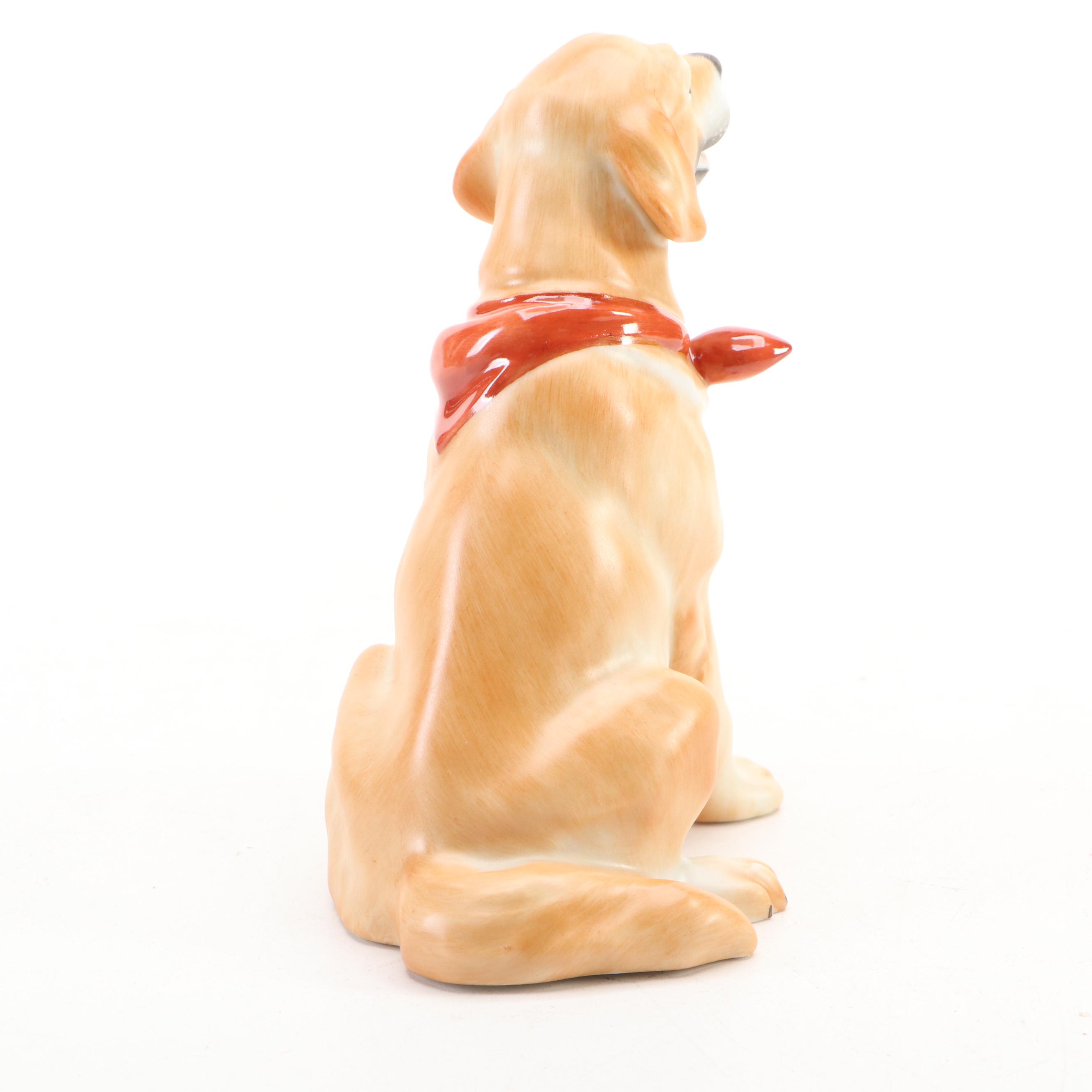 Herend Natural "Golden Retriever" Porcelain Figurine