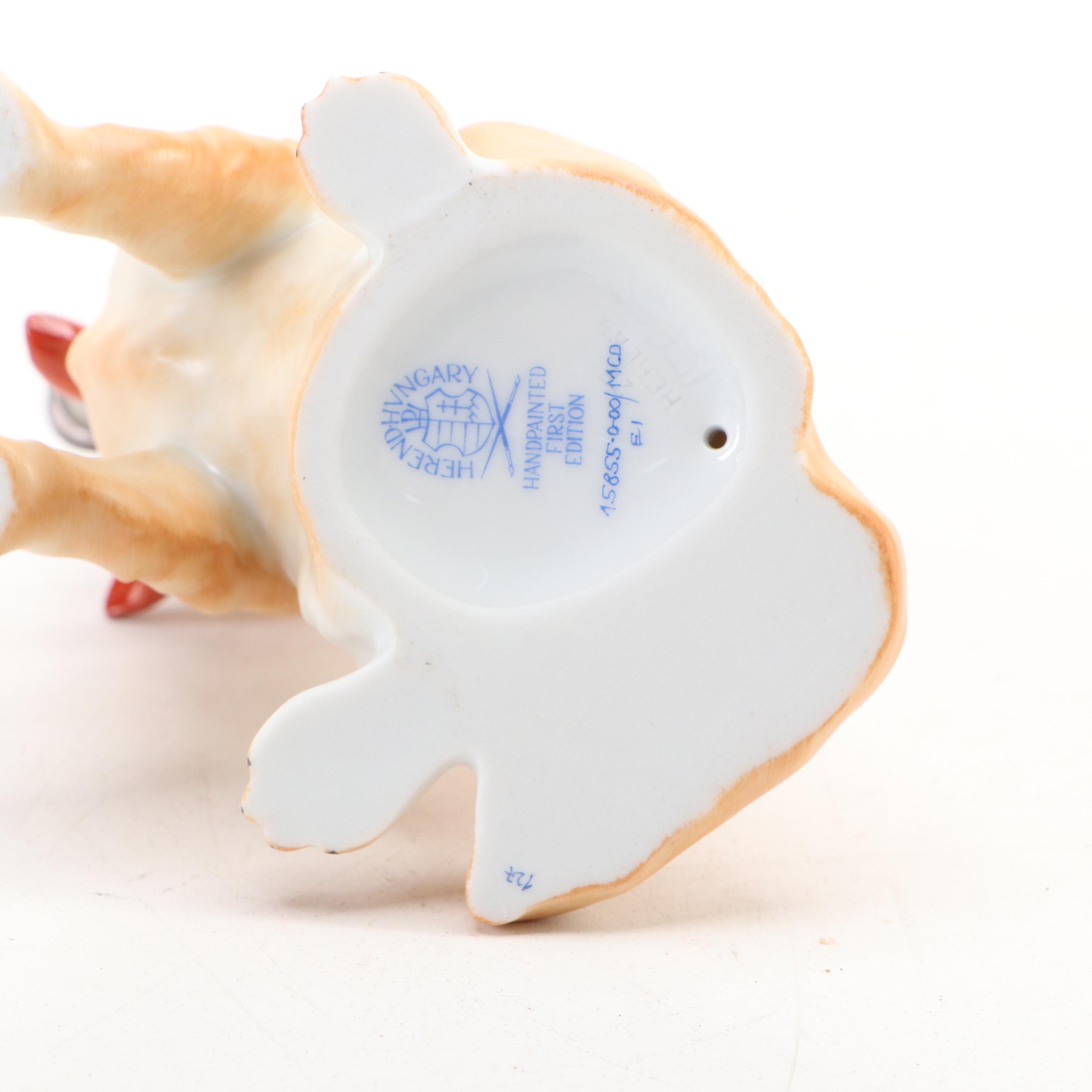 Herend Natural "Golden Retriever" Porcelain Figurine