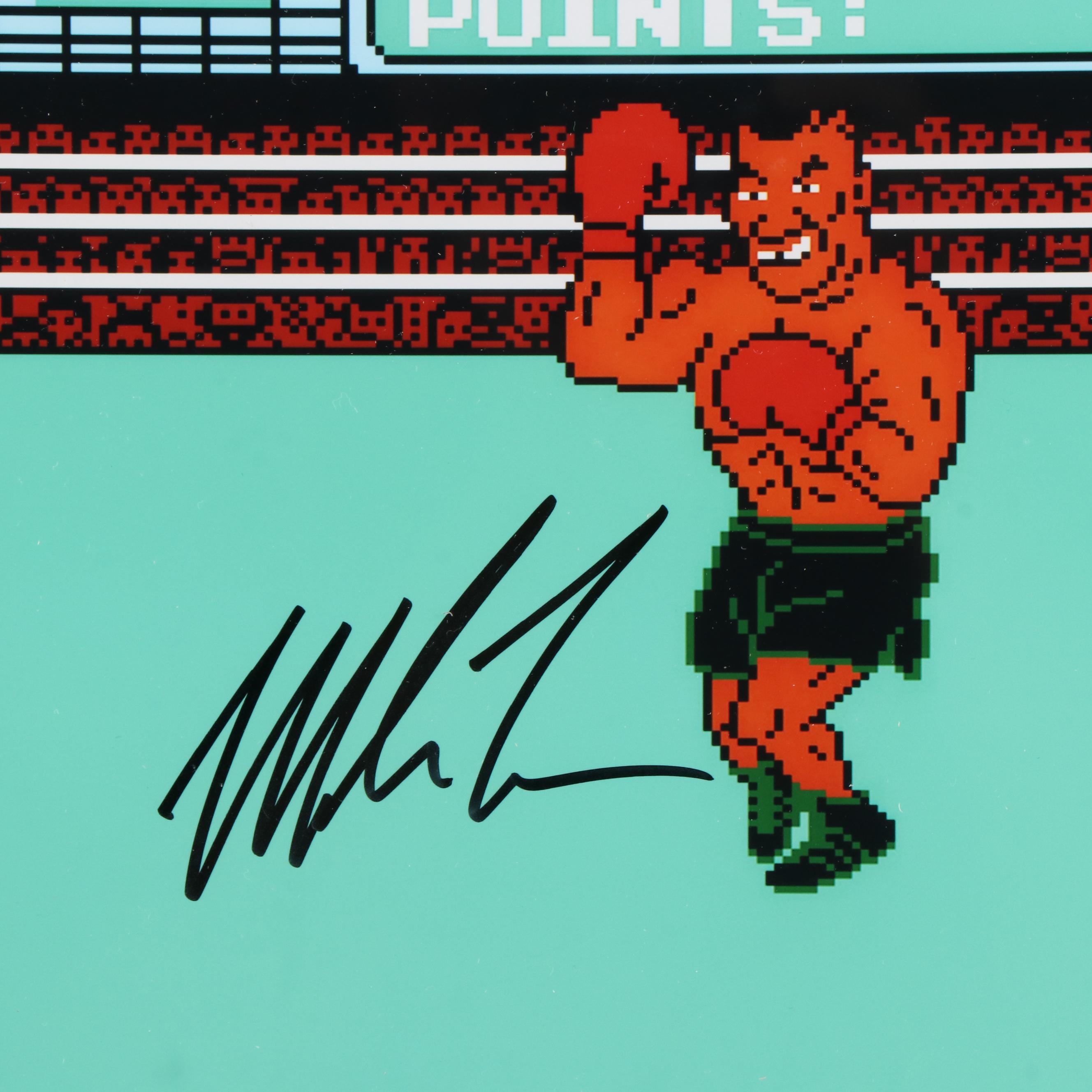 Mike Tyson Signed "Punch-Out" Boxing Print in Matted Frame, Beckett