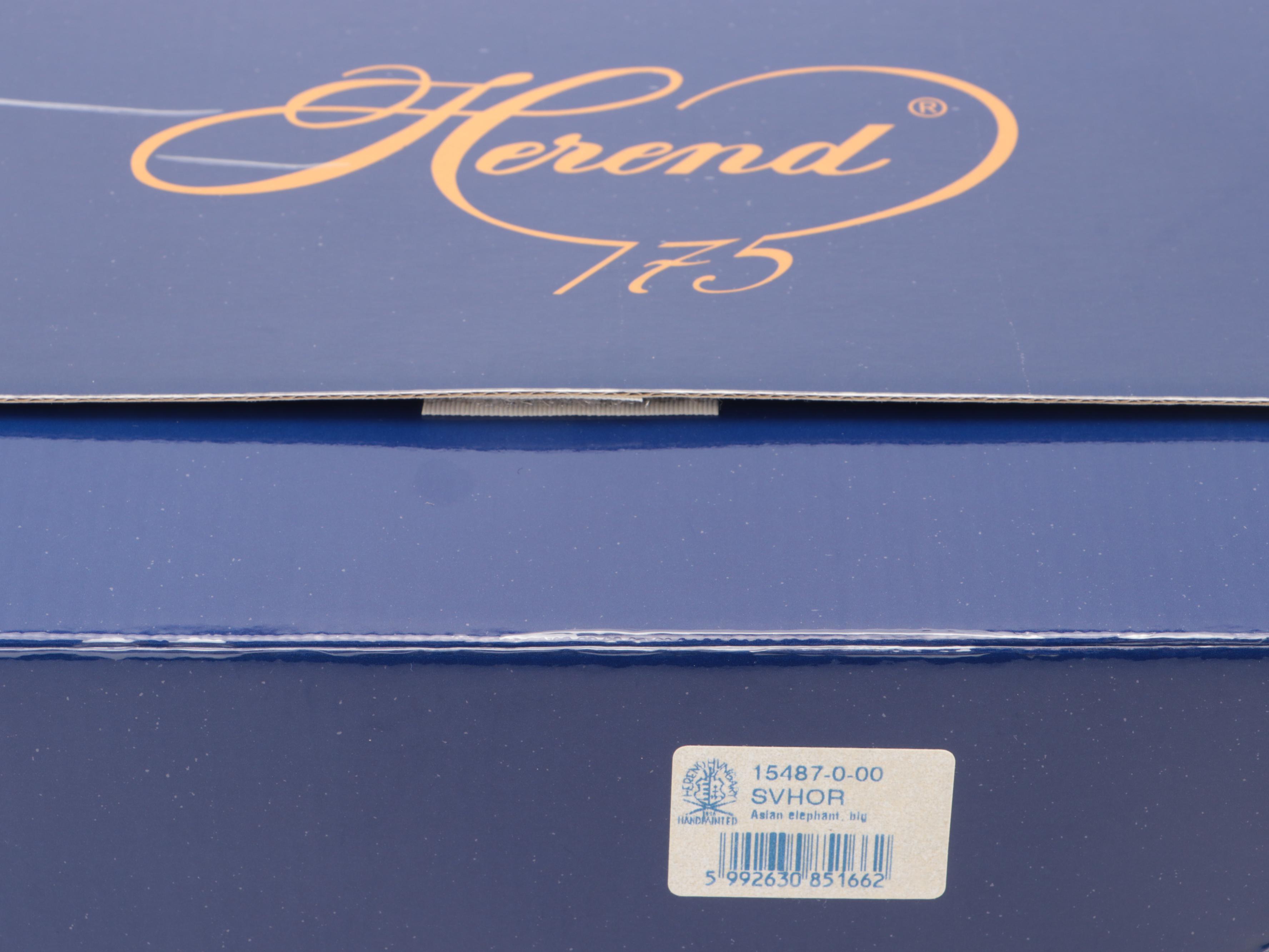 Herend Guild Limited Edition Gold Fishnet "Asian Elephant" Porcelain Figurine