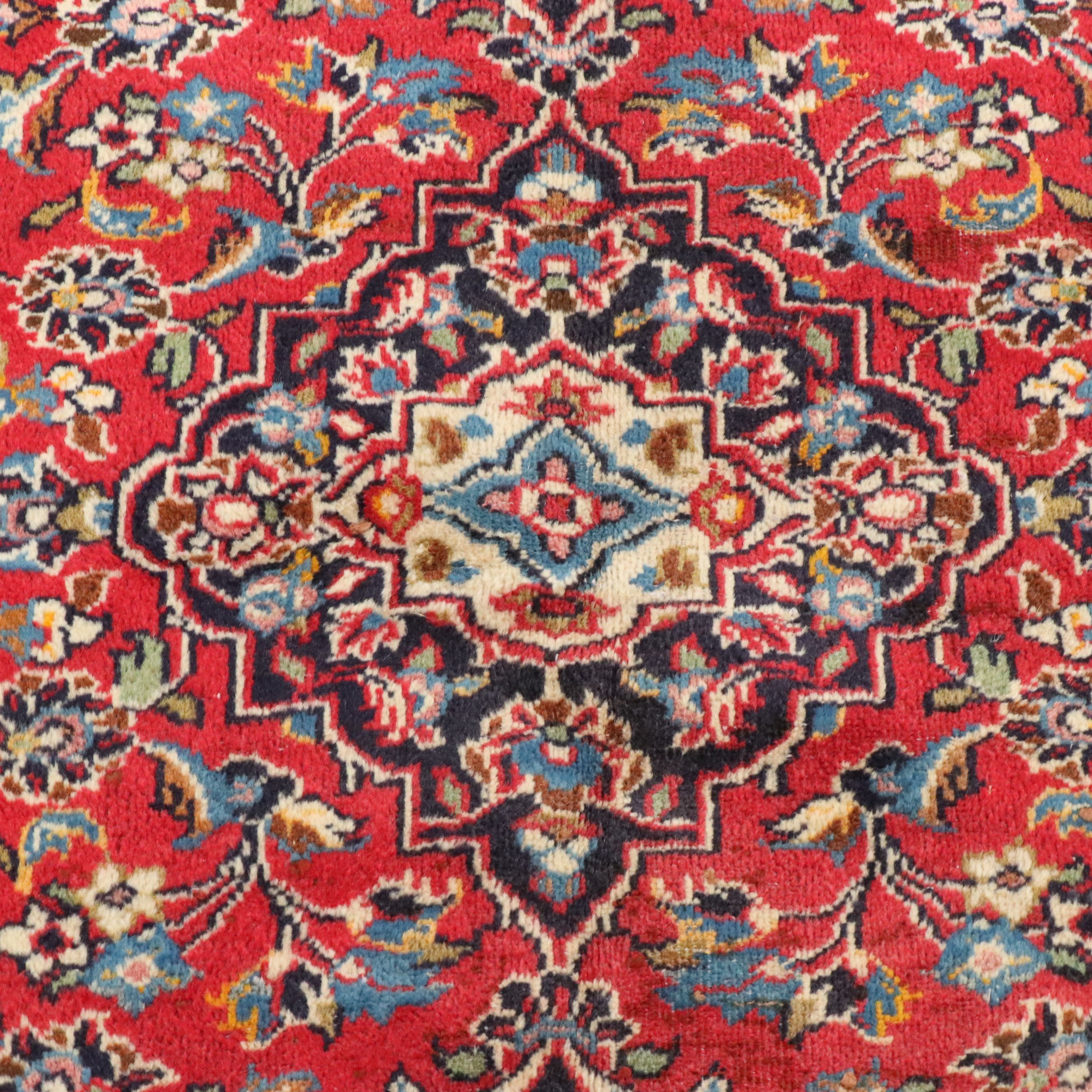 3'3 x 4'3 Hand-Knotted Persian Kashan Accent Rug