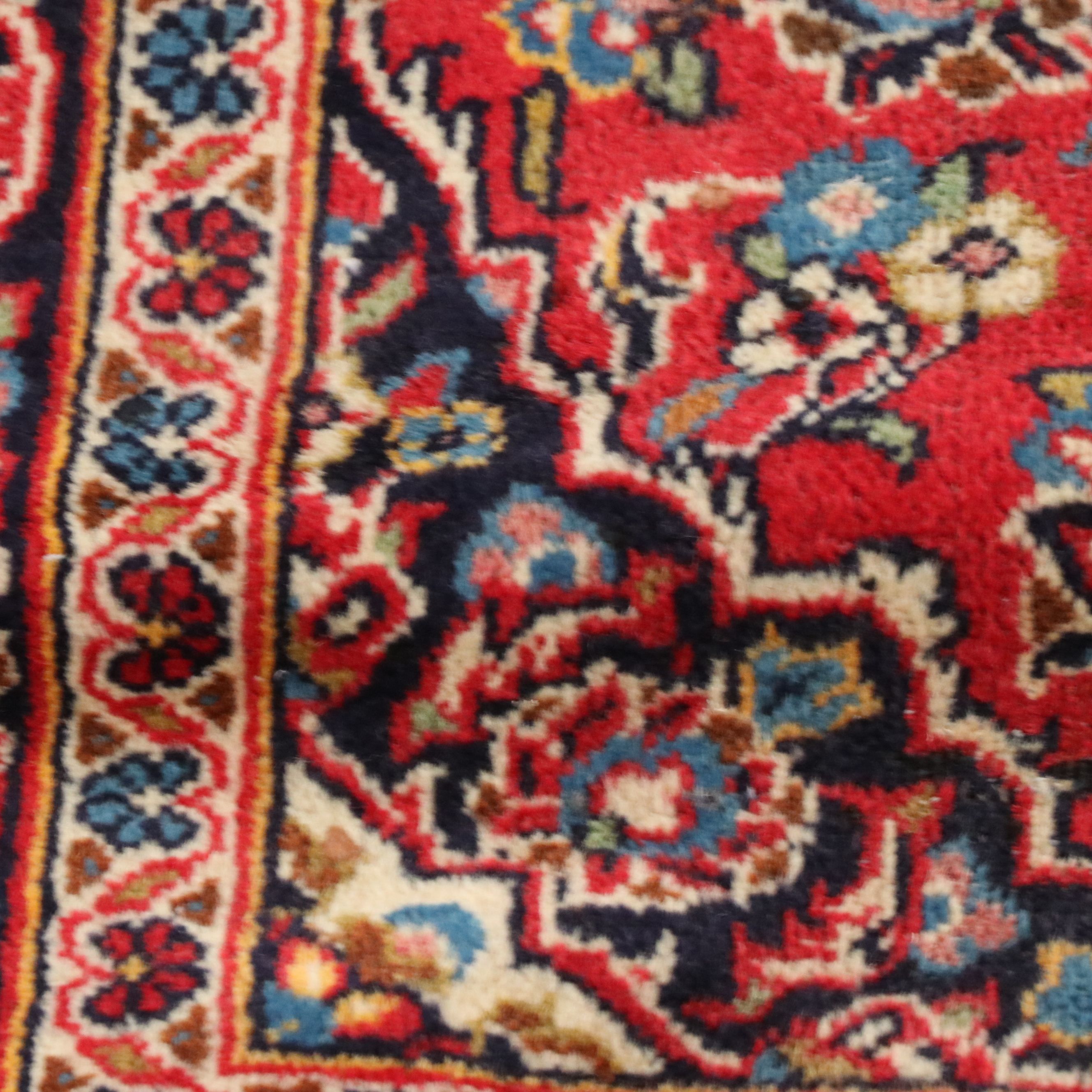3'3 x 4'3 Hand-Knotted Persian Kashan Accent Rug