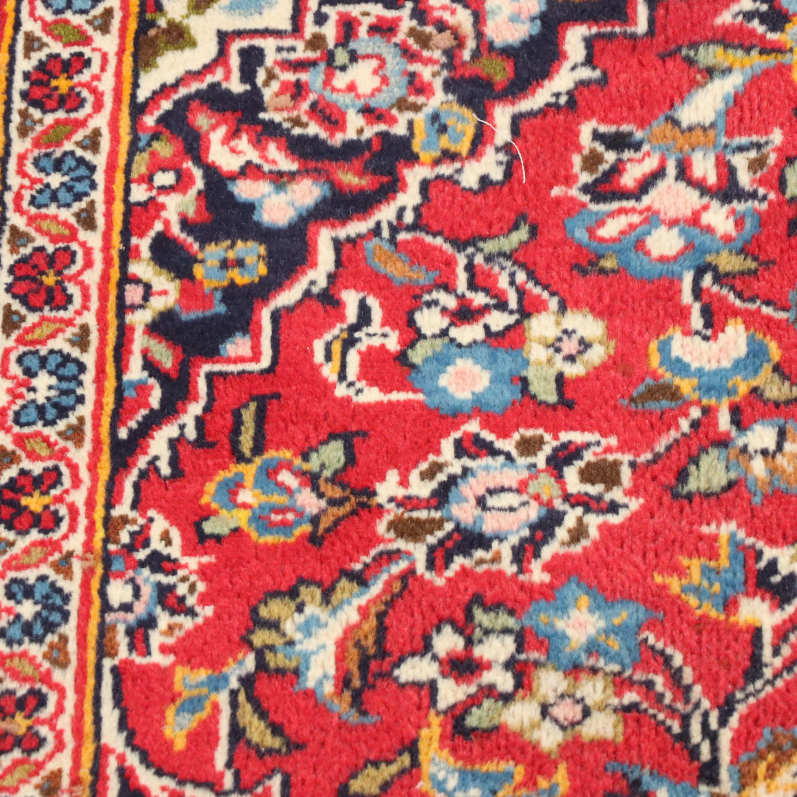 3'3 x 4'3 Hand-Knotted Persian Kashan Accent Rug