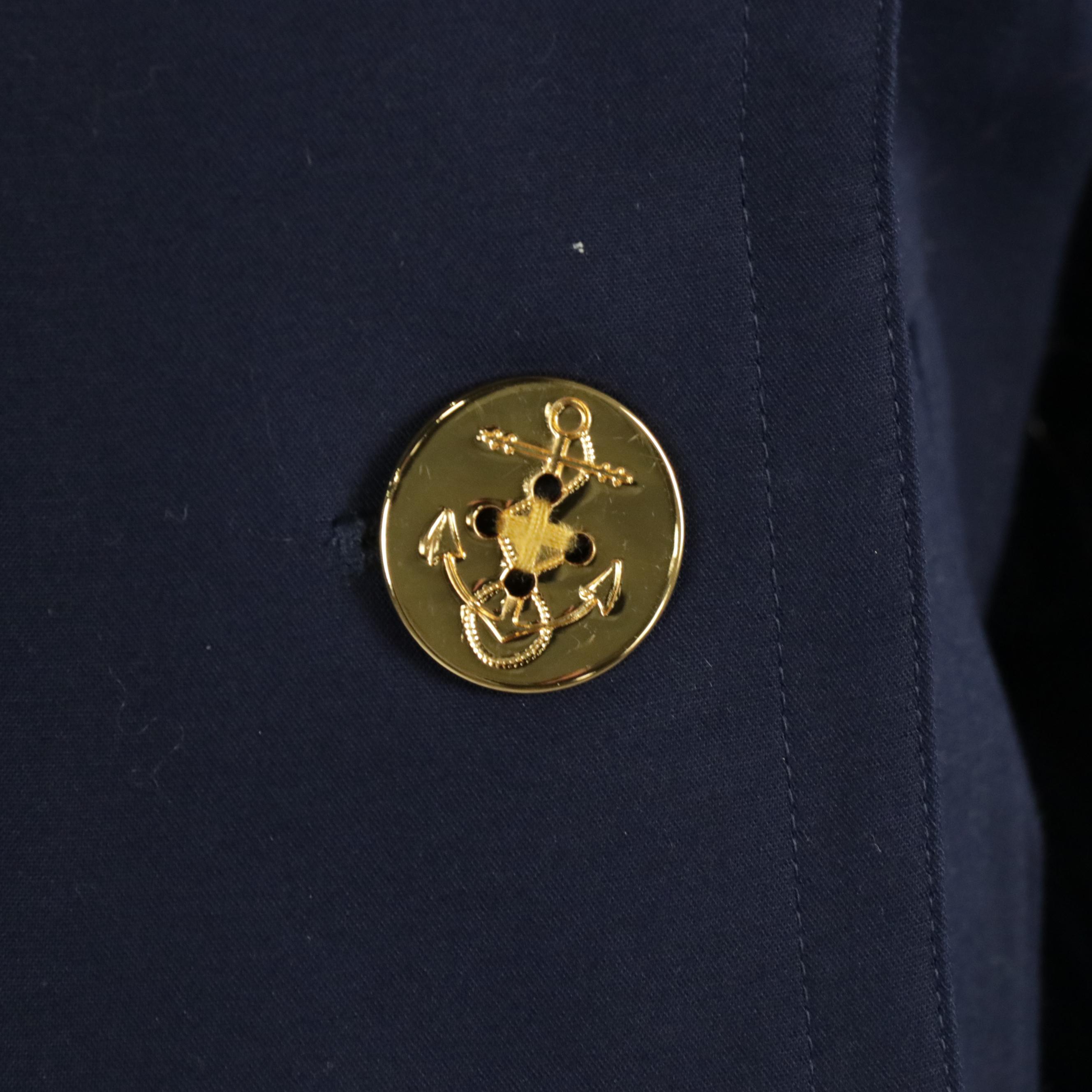 Lauren Ralph Lauren Double-Breasted Pant Suit in Navy Blue Cotton Blend