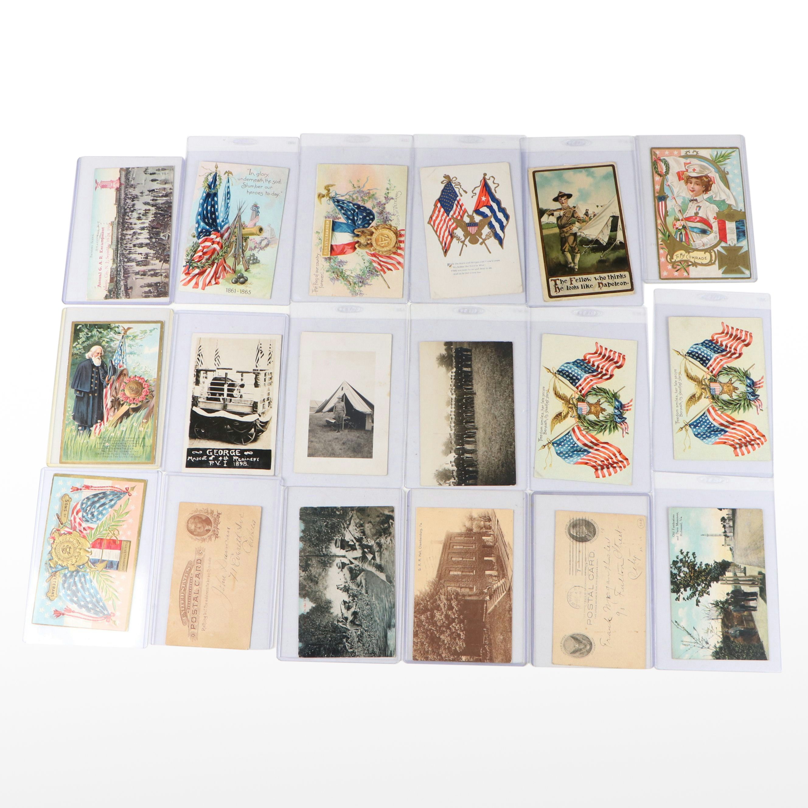 Spanish American War Era and Other Patriotic Postcards, Late 19th/ Early 20th C.