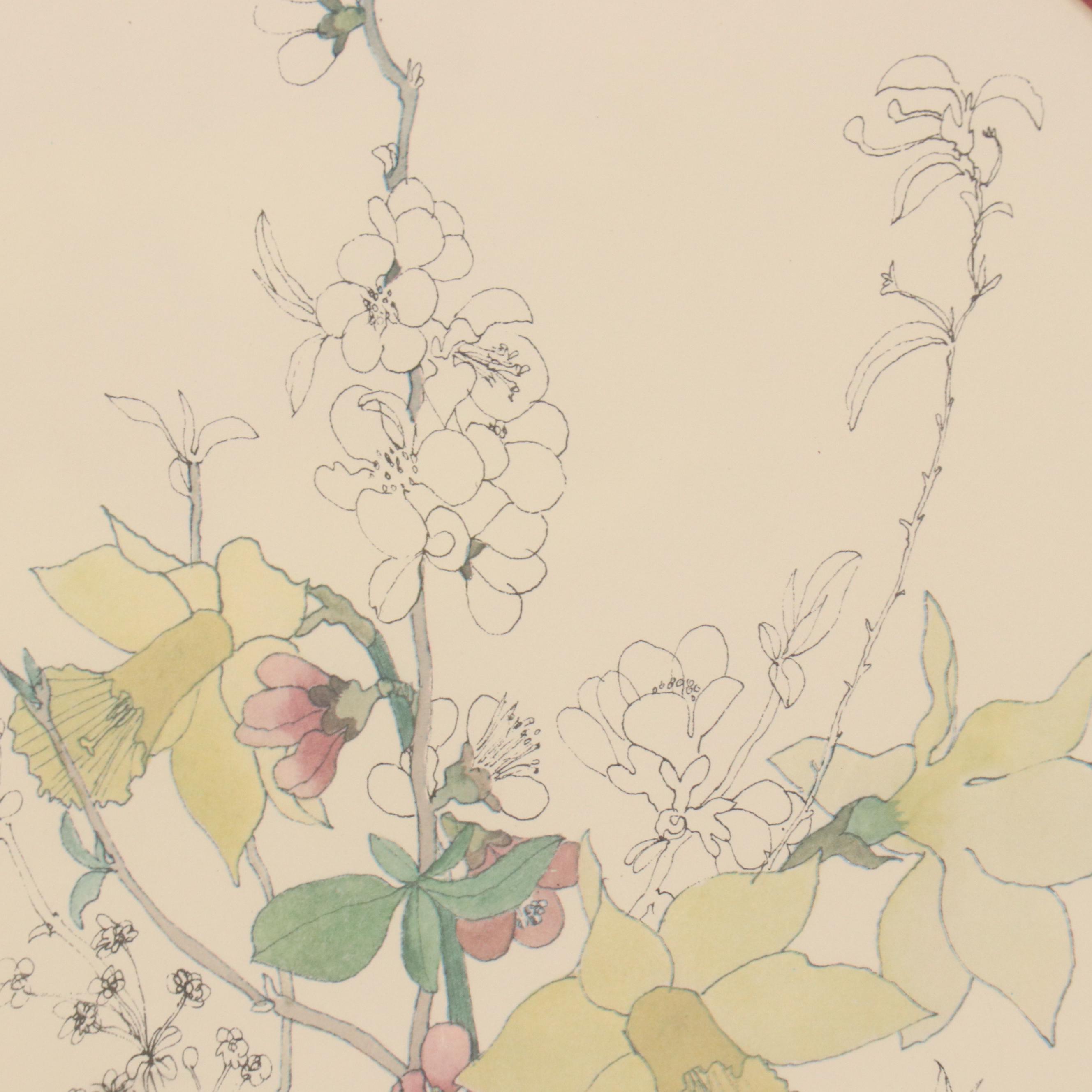 Offset Lithograph After Mary Lou Goertzen Floral Still Life