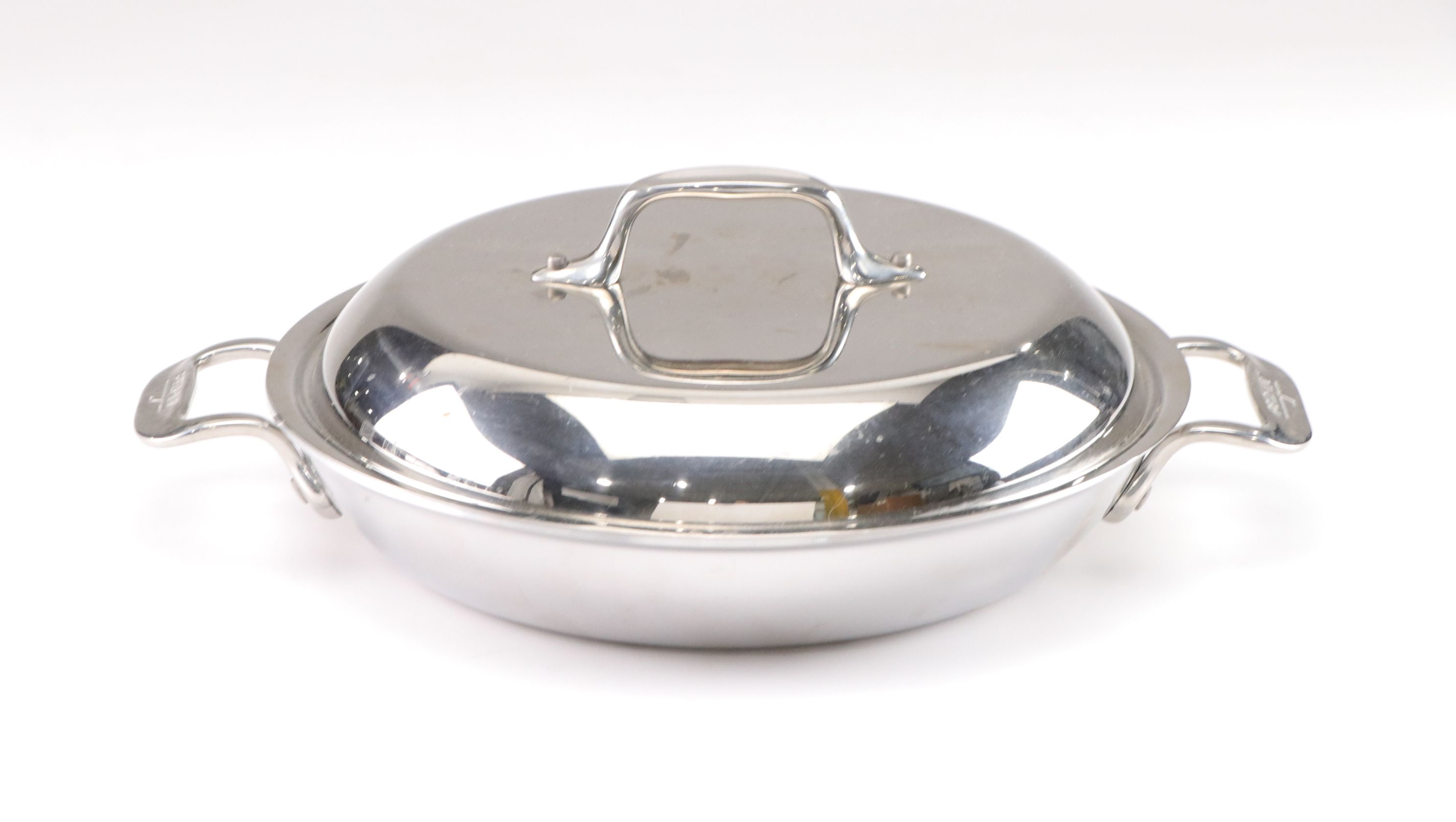 All-Clad Stainless Steel Chef's Pan, Frying Basket, and Nonstick Square Grill