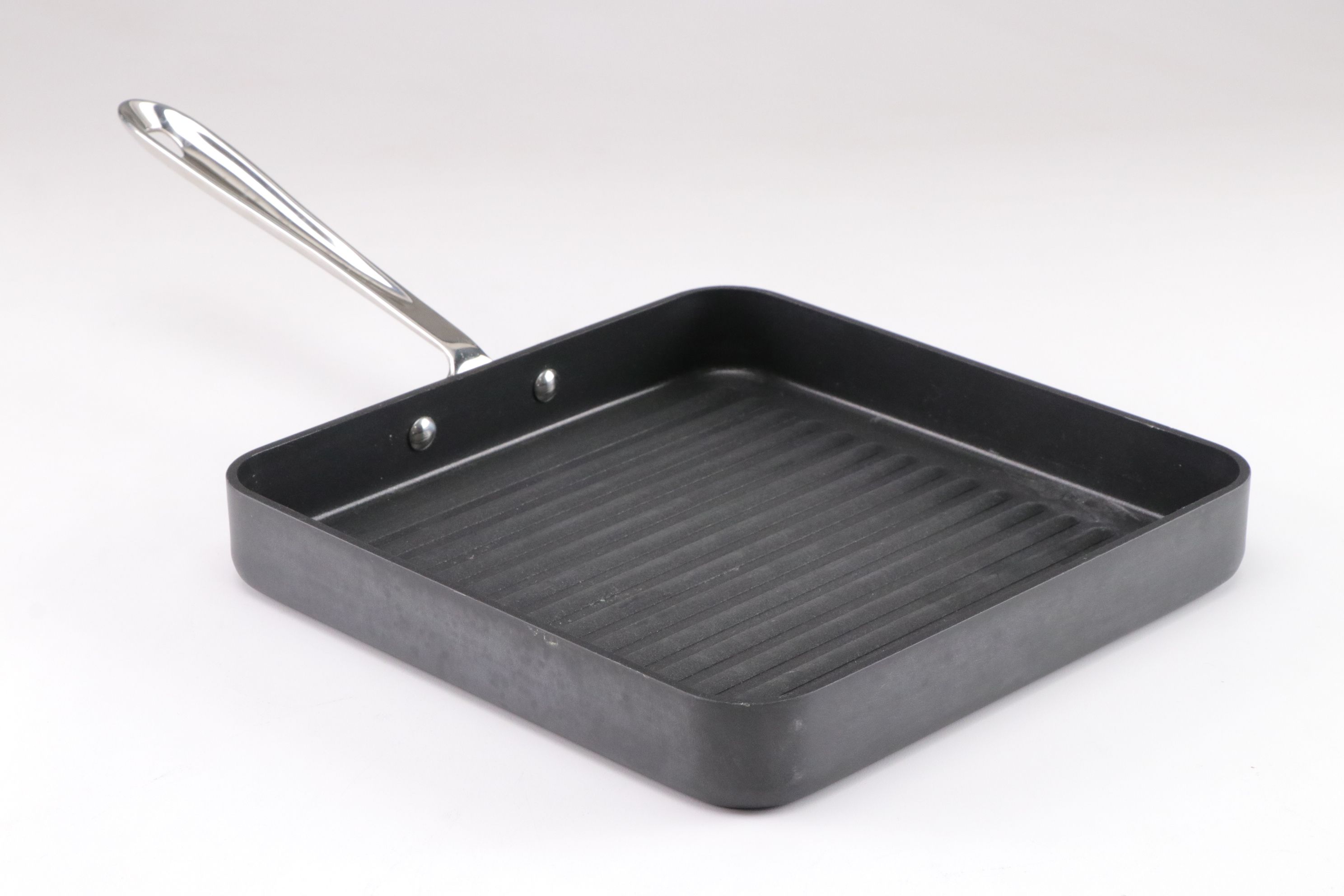 All-Clad Stainless Steel Chef's Pan, Frying Basket, and Nonstick Square Grill