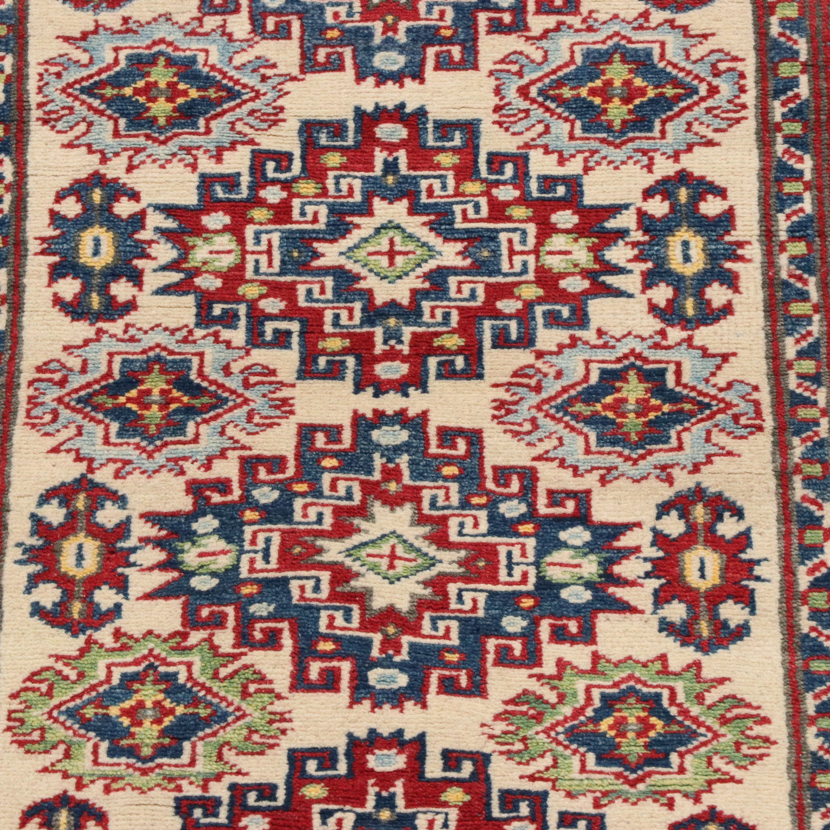 2'10 x 8'1 Hand-Knotted Pakistani Kazak Carpet Runner