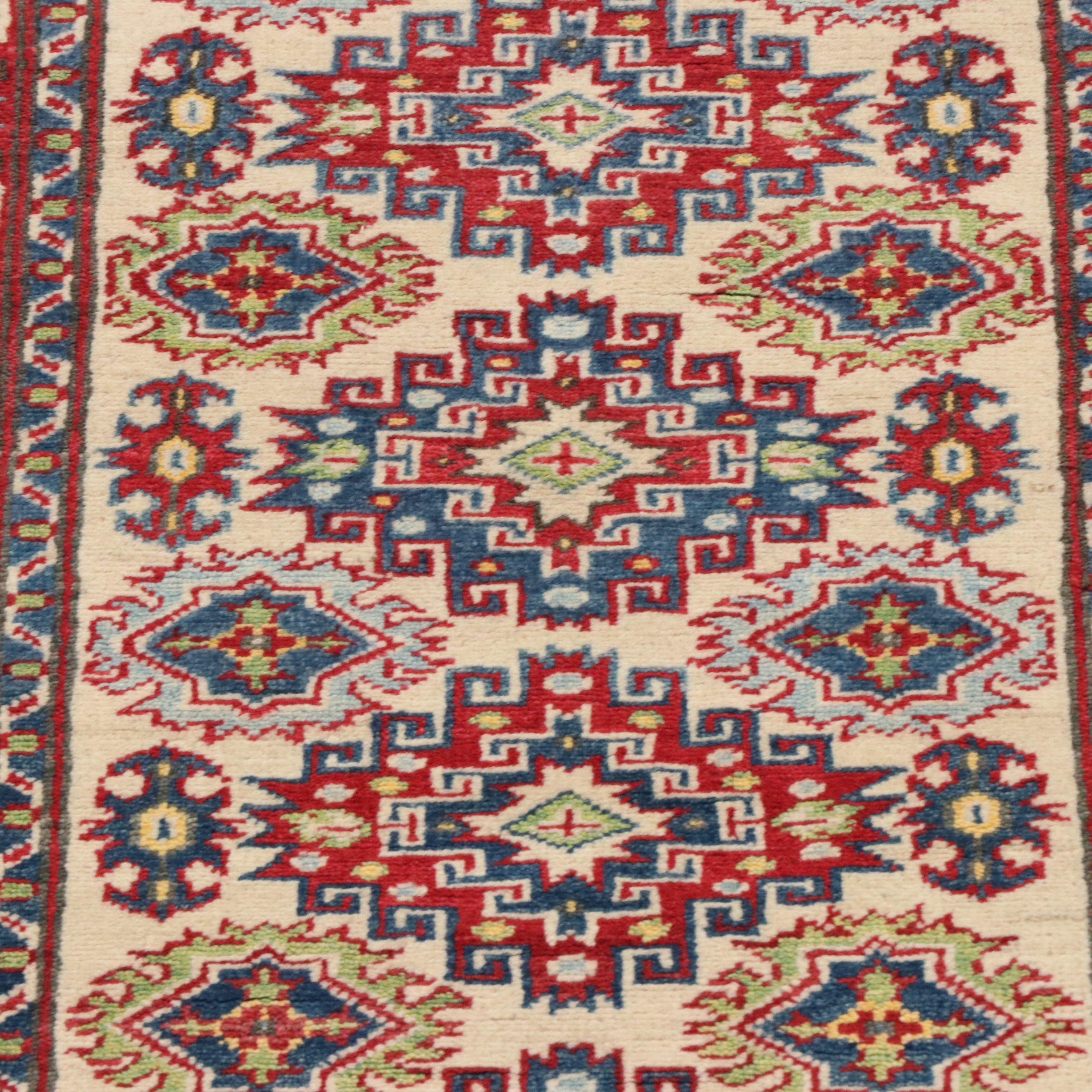 2'10 x 8'1 Hand-Knotted Pakistani Kazak Carpet Runner