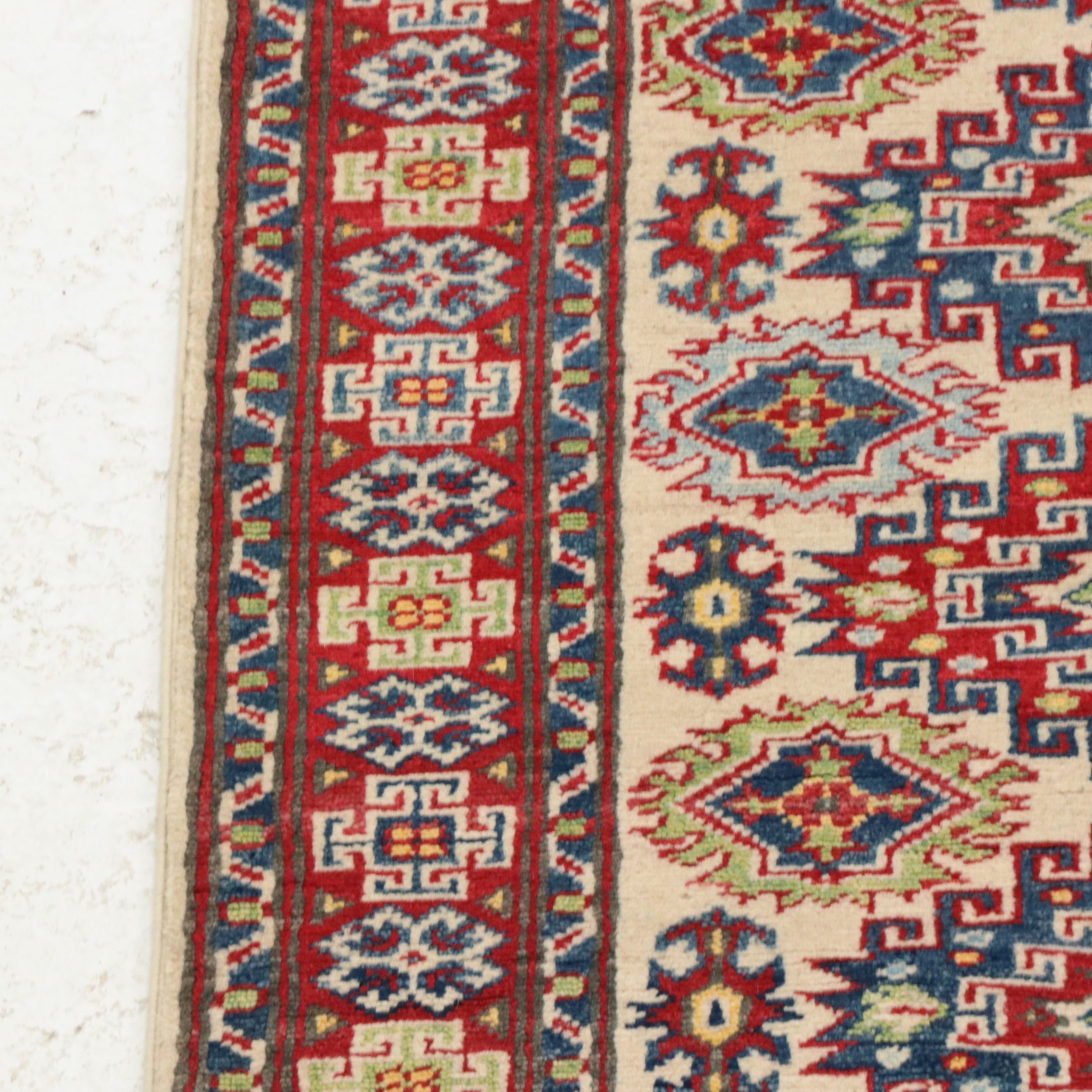 2'10 x 8'1 Hand-Knotted Pakistani Kazak Carpet Runner