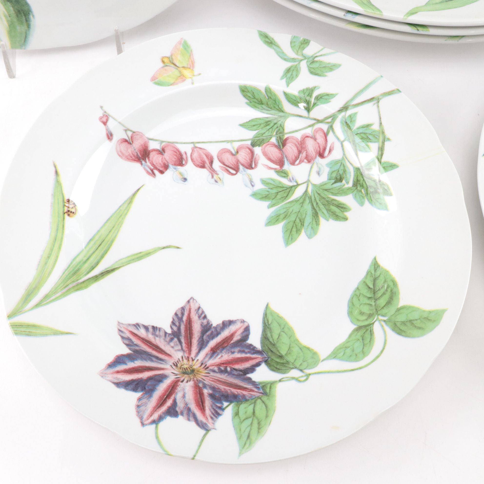 Spode for Williams-Sonoma "English Floral" Chop & Salad Plates for Four Diners