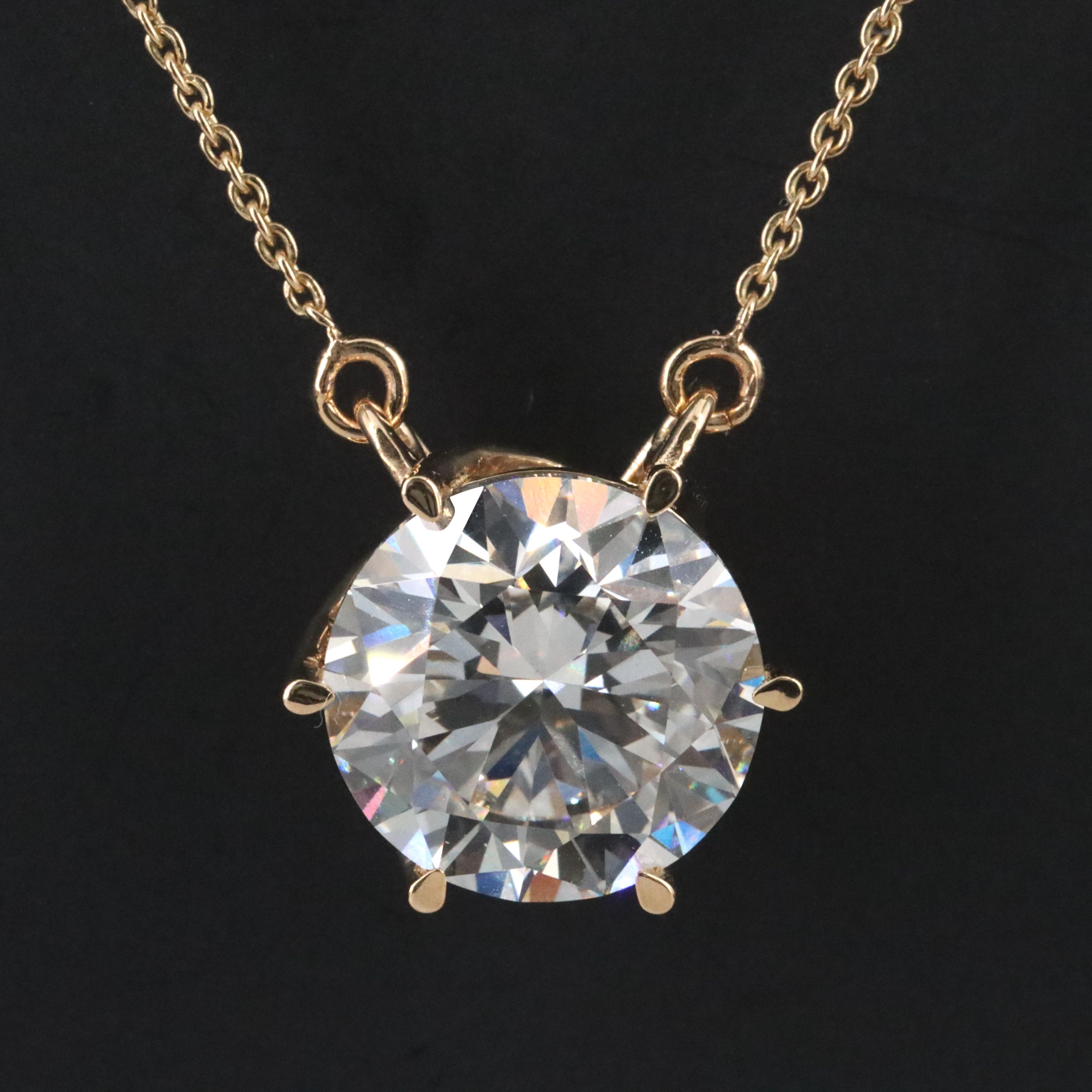 18K 5.06 CT Lab Grown Diamond Solitaire Necklace with IGI Report