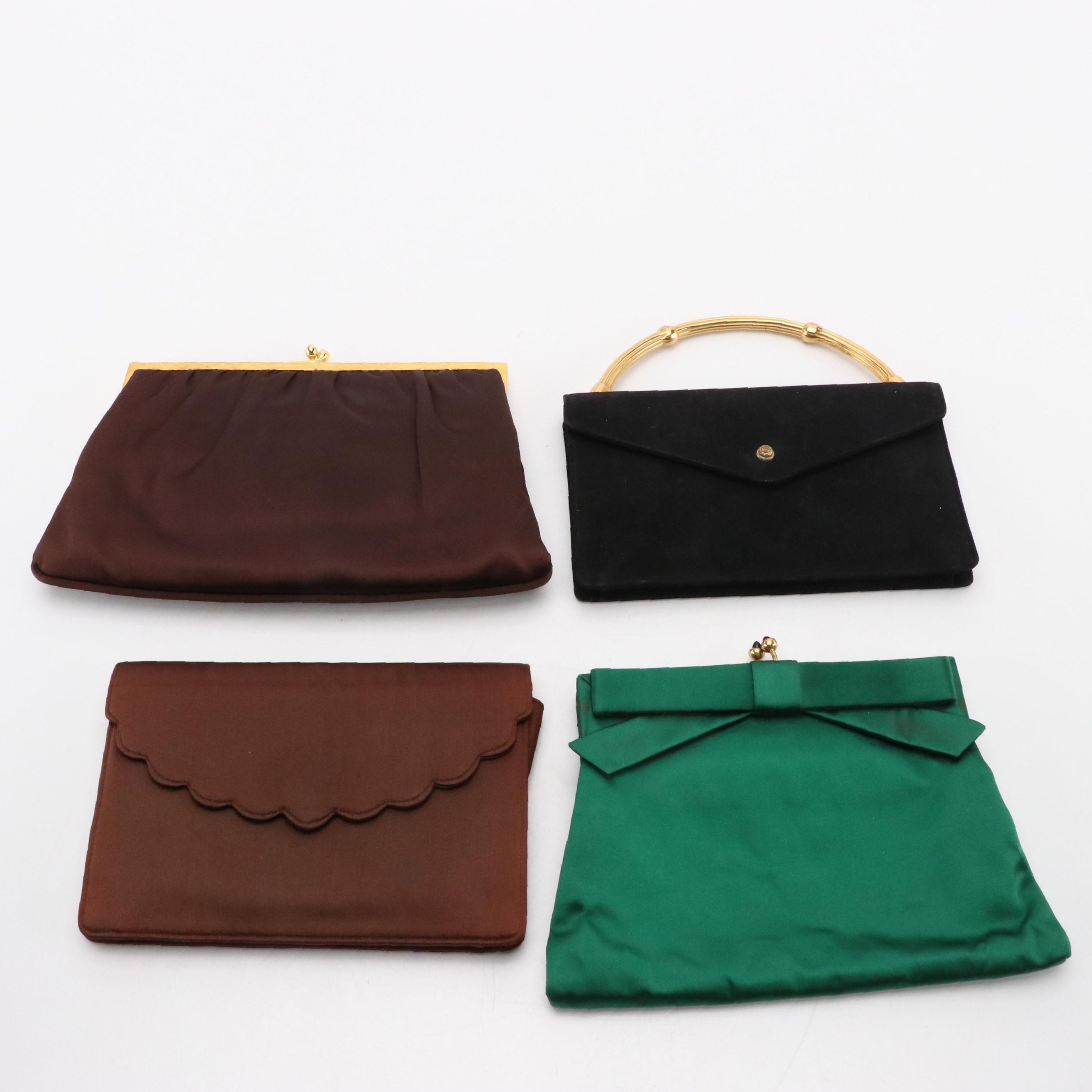 Koret and Magid Vintage Evening Clutch Bags in Satin and Suede
