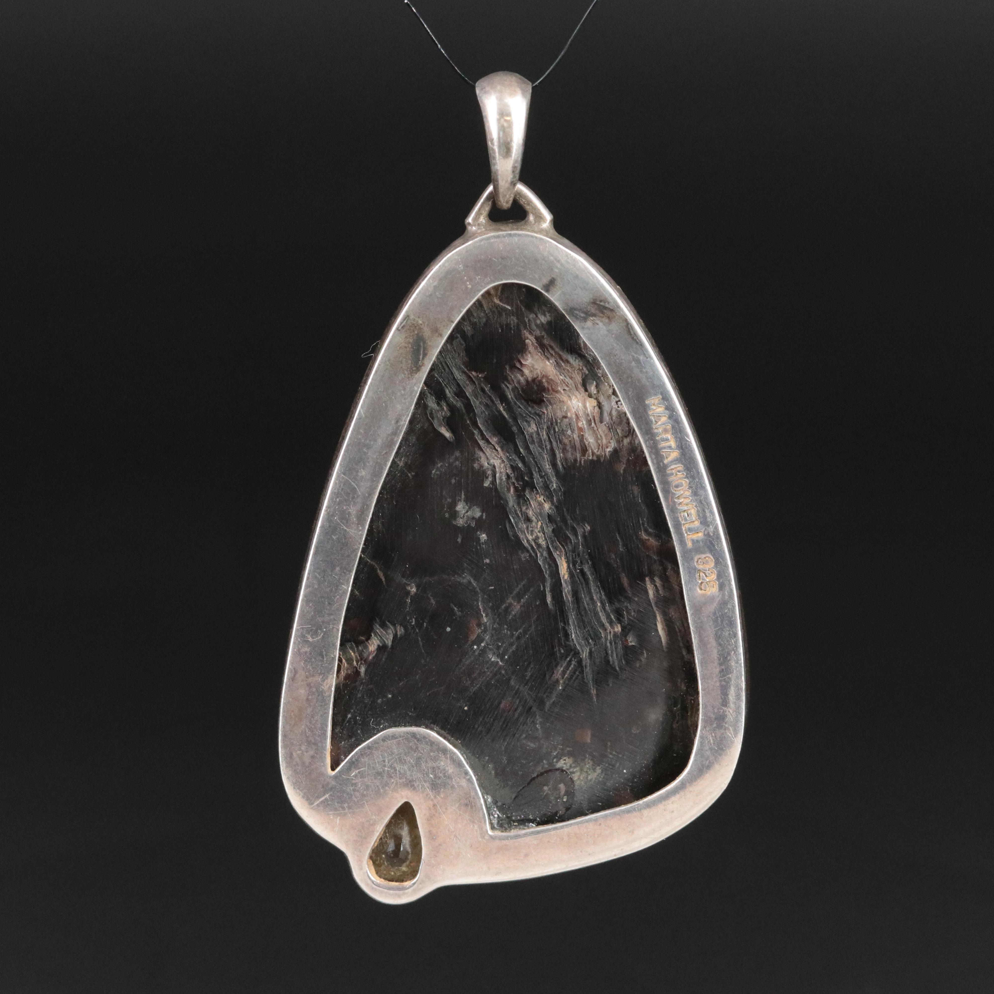 Marta Howell Sterling Mother-of-Pearl and Citrine Pendant