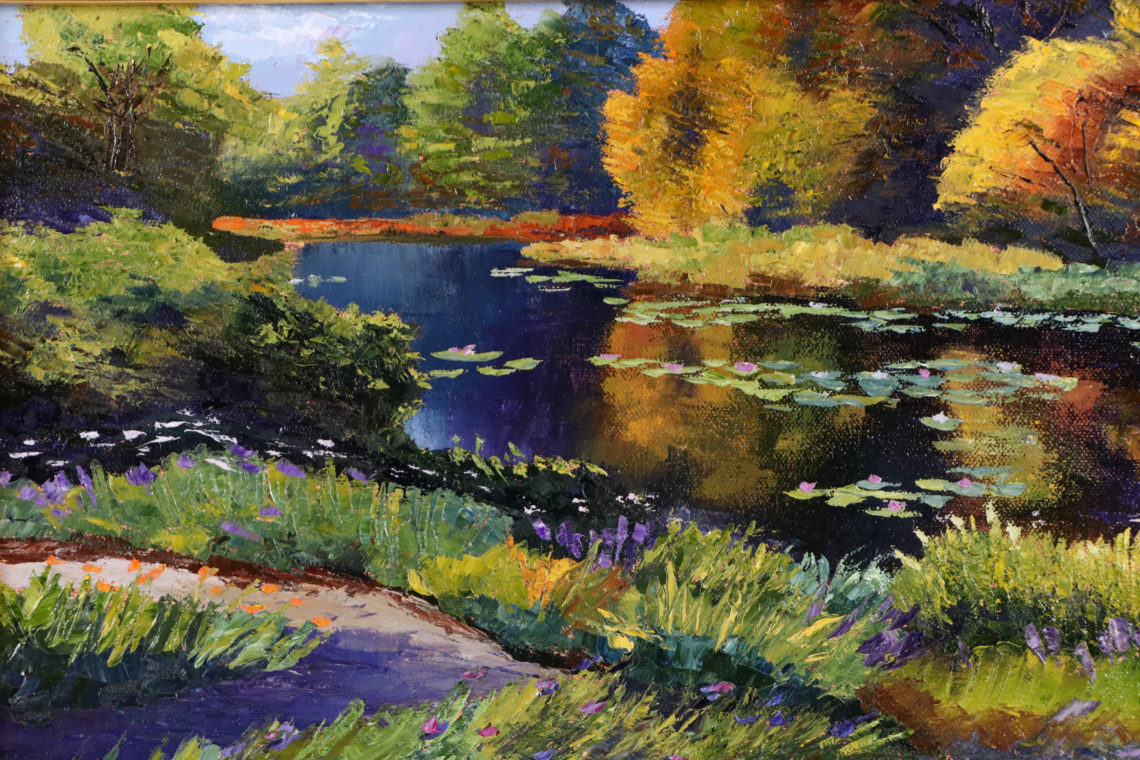James Baldoumas Landscape Oil Painting "Pond View," 2025