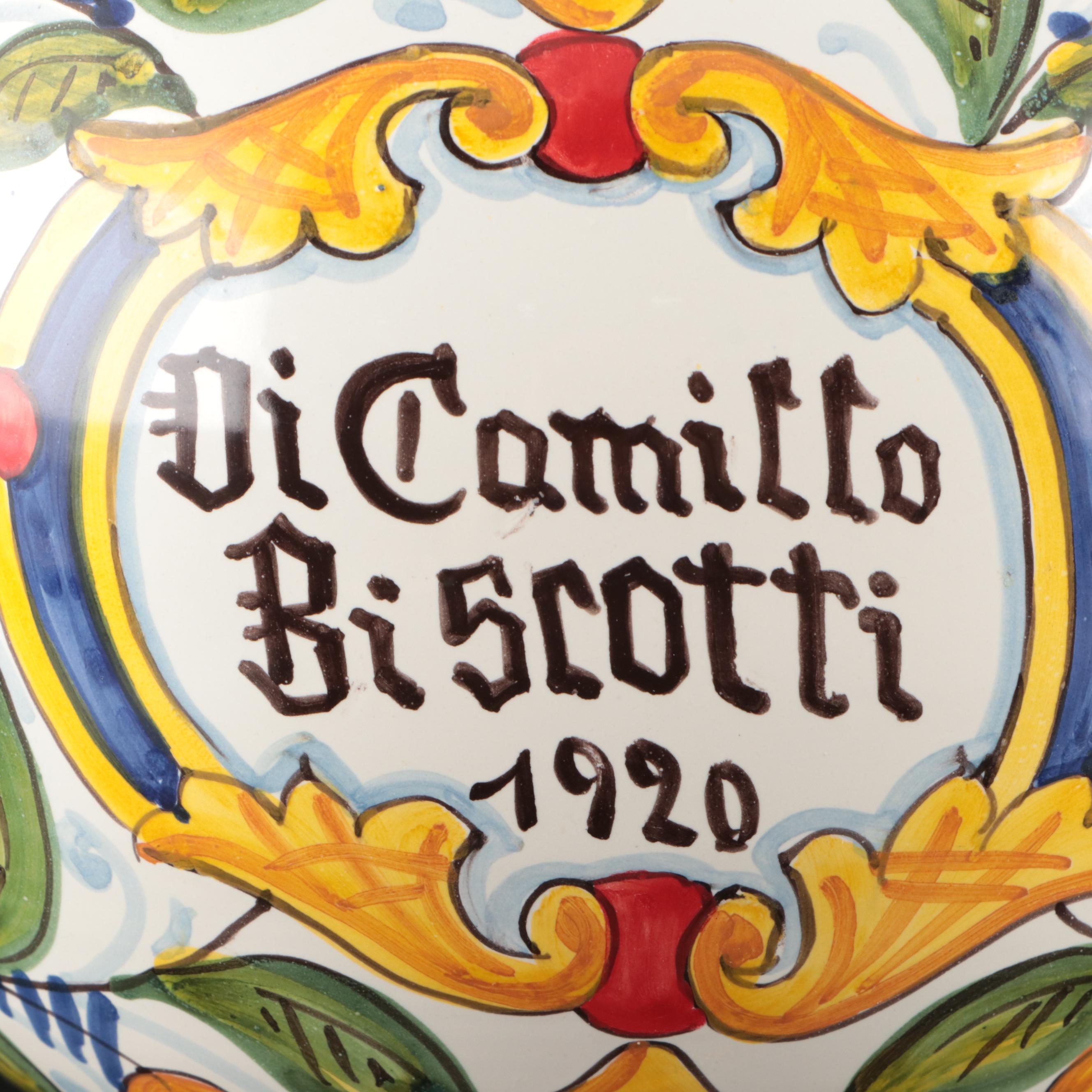 DiCamillo Baking Co Hand-Painted "Melograno Grande" Ceramic Biscotti Jar