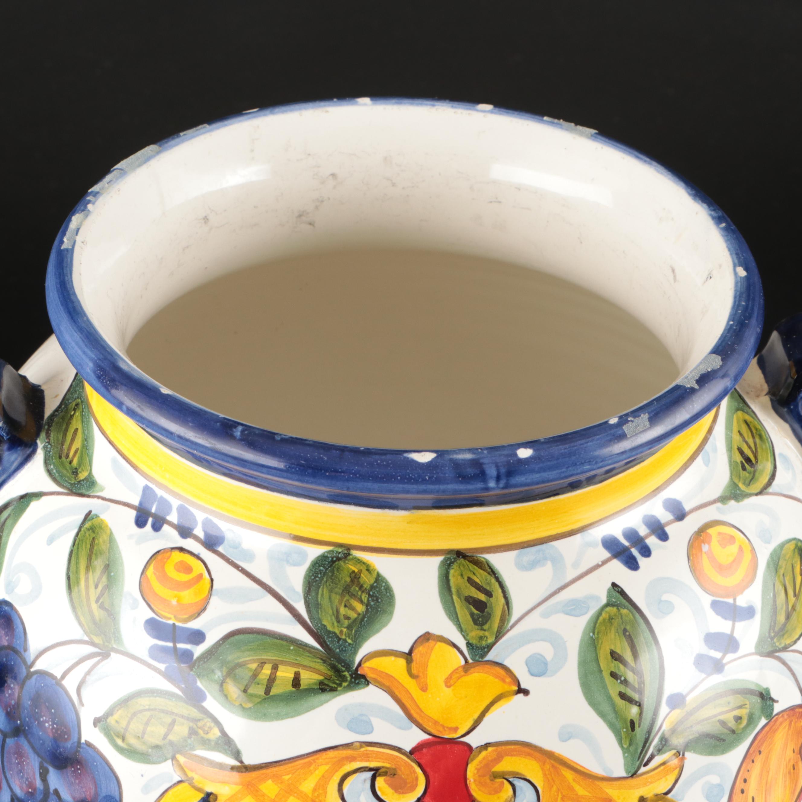 DiCamillo Baking Co Hand-Painted "Melograno Grande" Ceramic Biscotti Jar