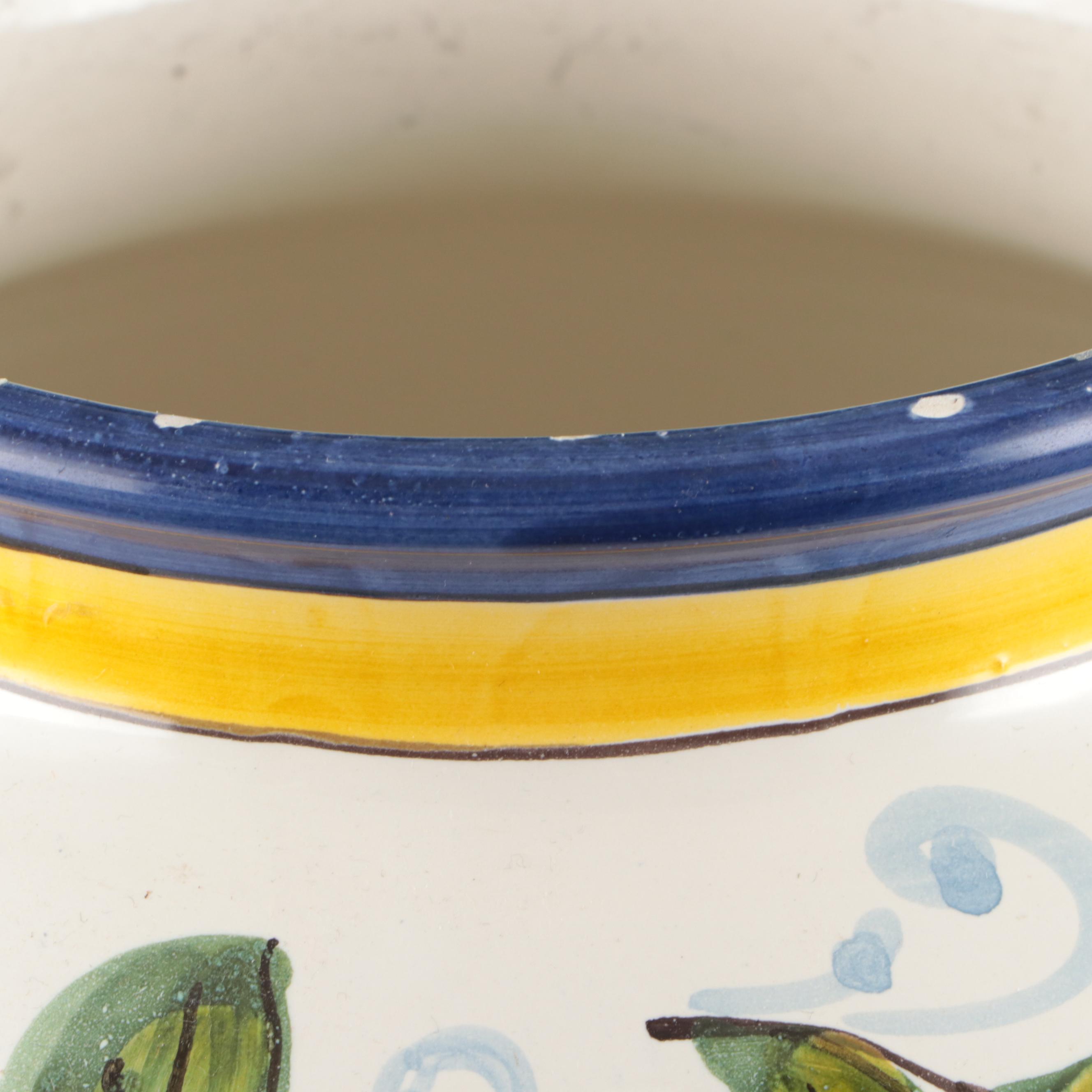 DiCamillo Baking Co Hand-Painted "Melograno Grande" Ceramic Biscotti Jar