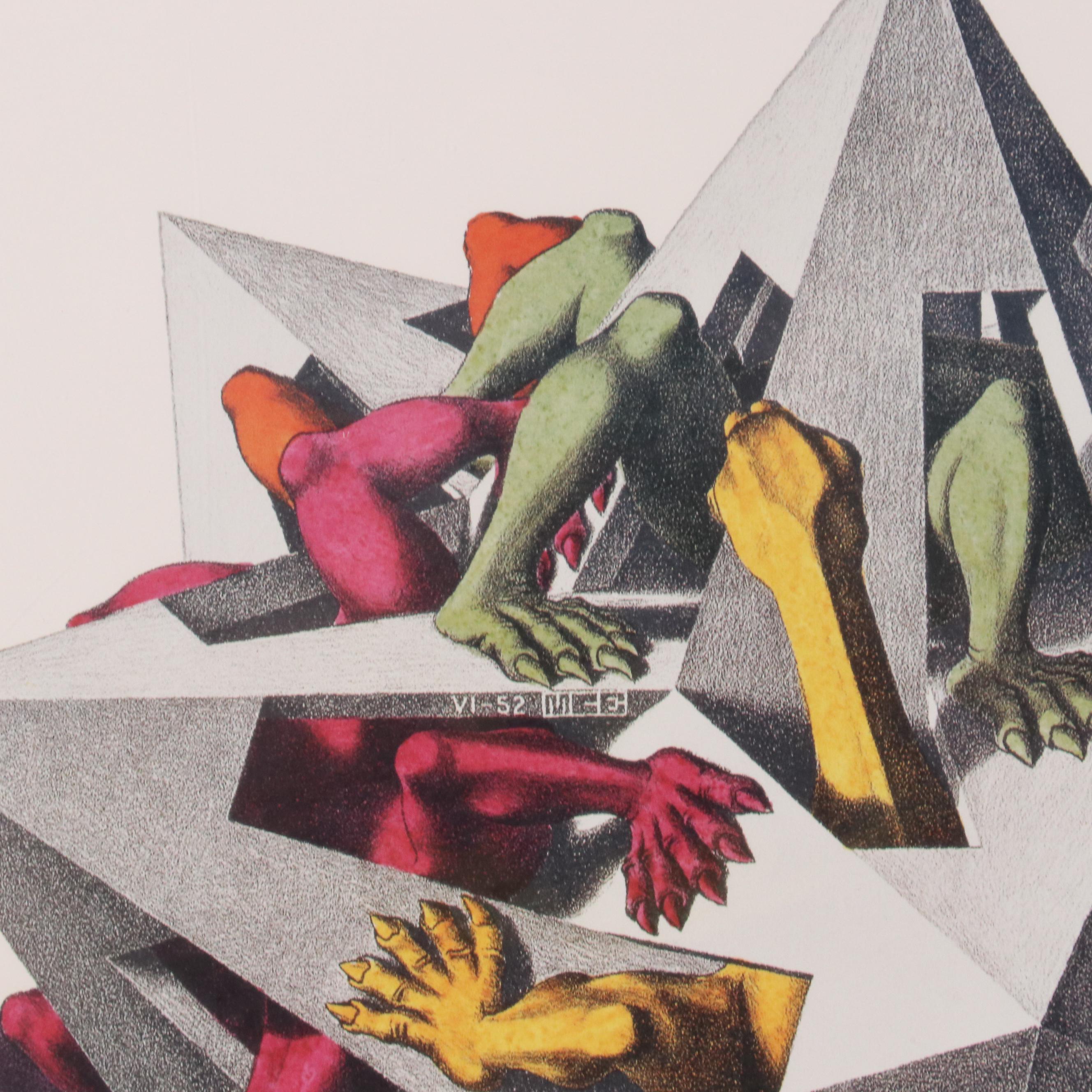 Offset Lithograph After M. C. Escher "Gravity"