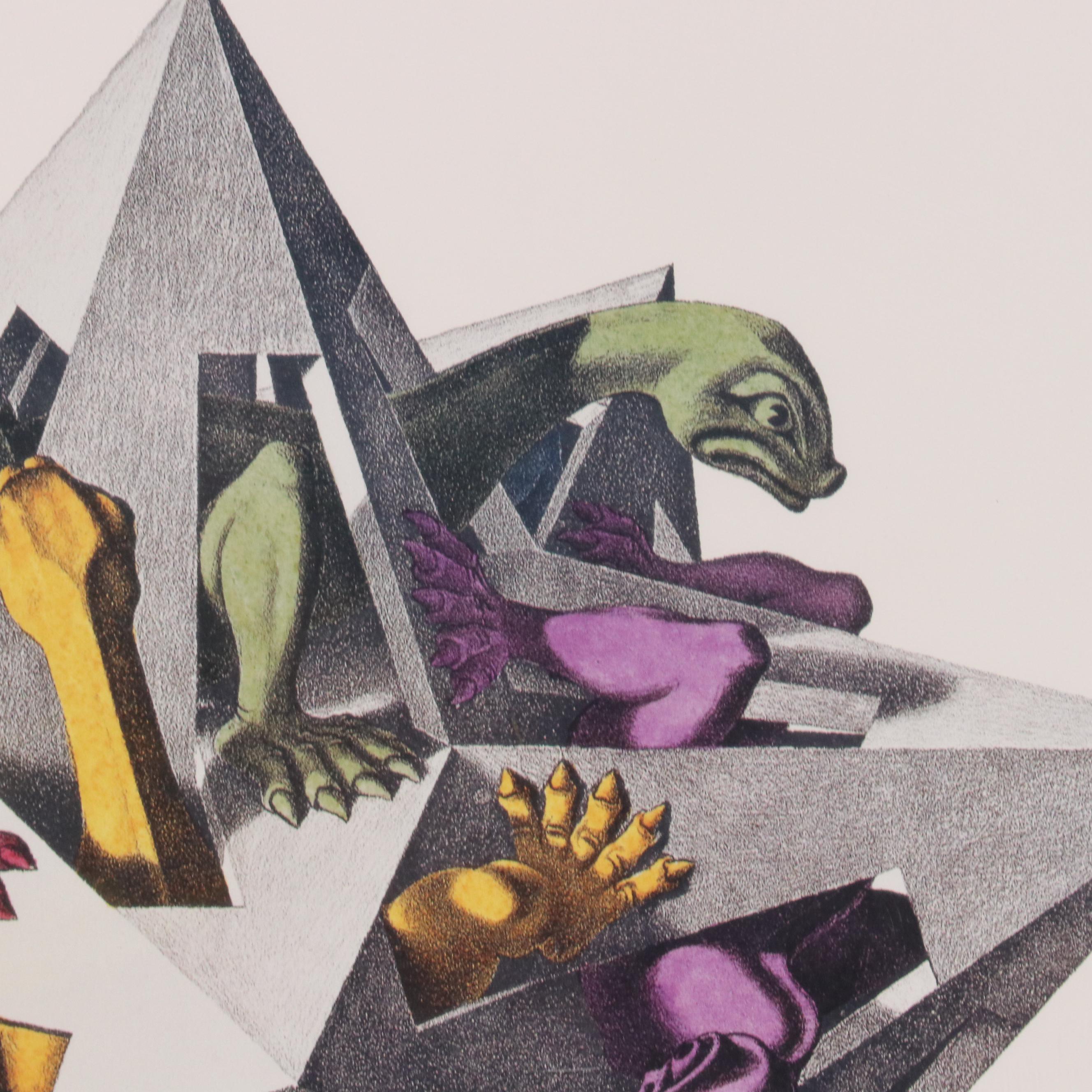 Offset Lithograph After M. C. Escher "Gravity"