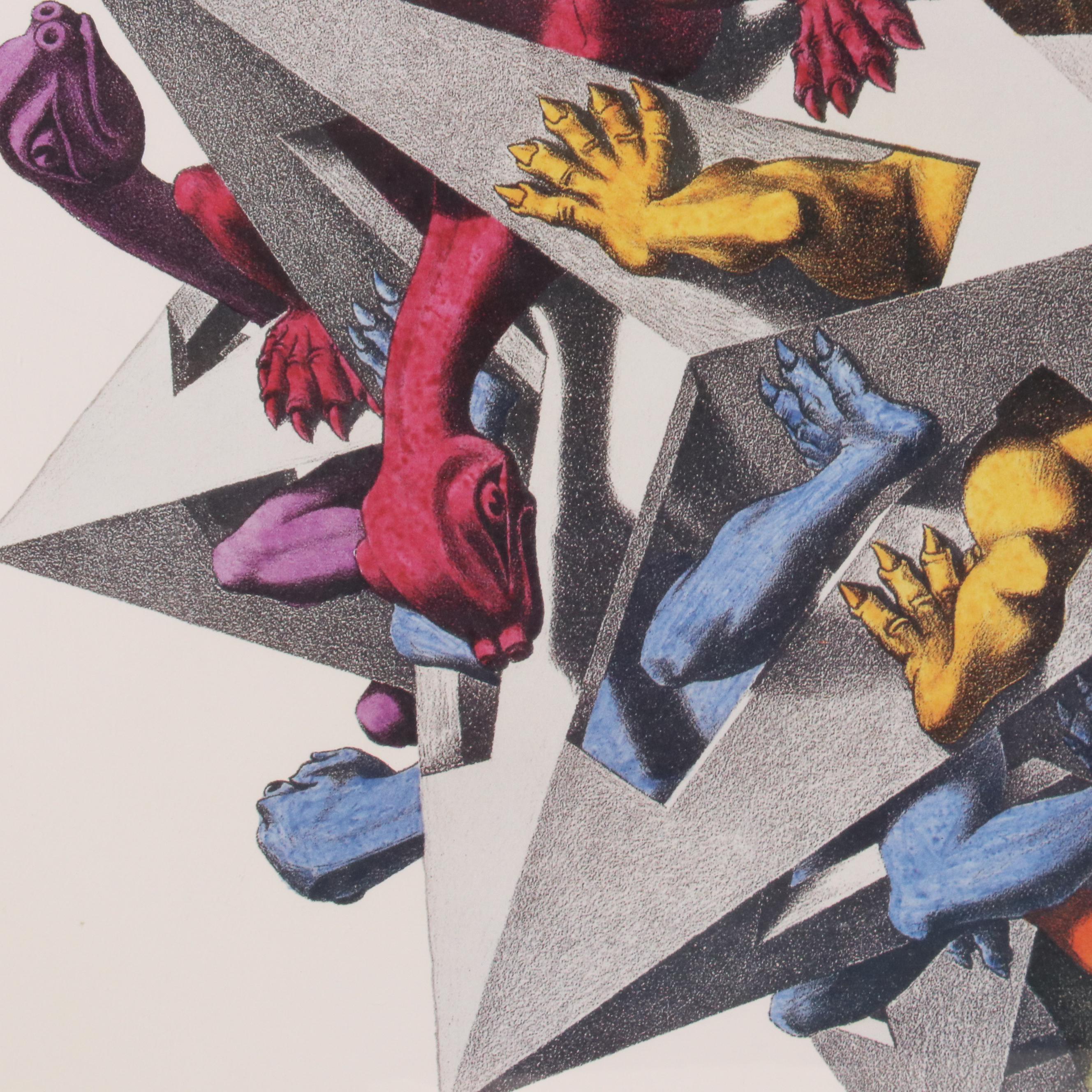 Offset Lithograph After M. C. Escher "Gravity"