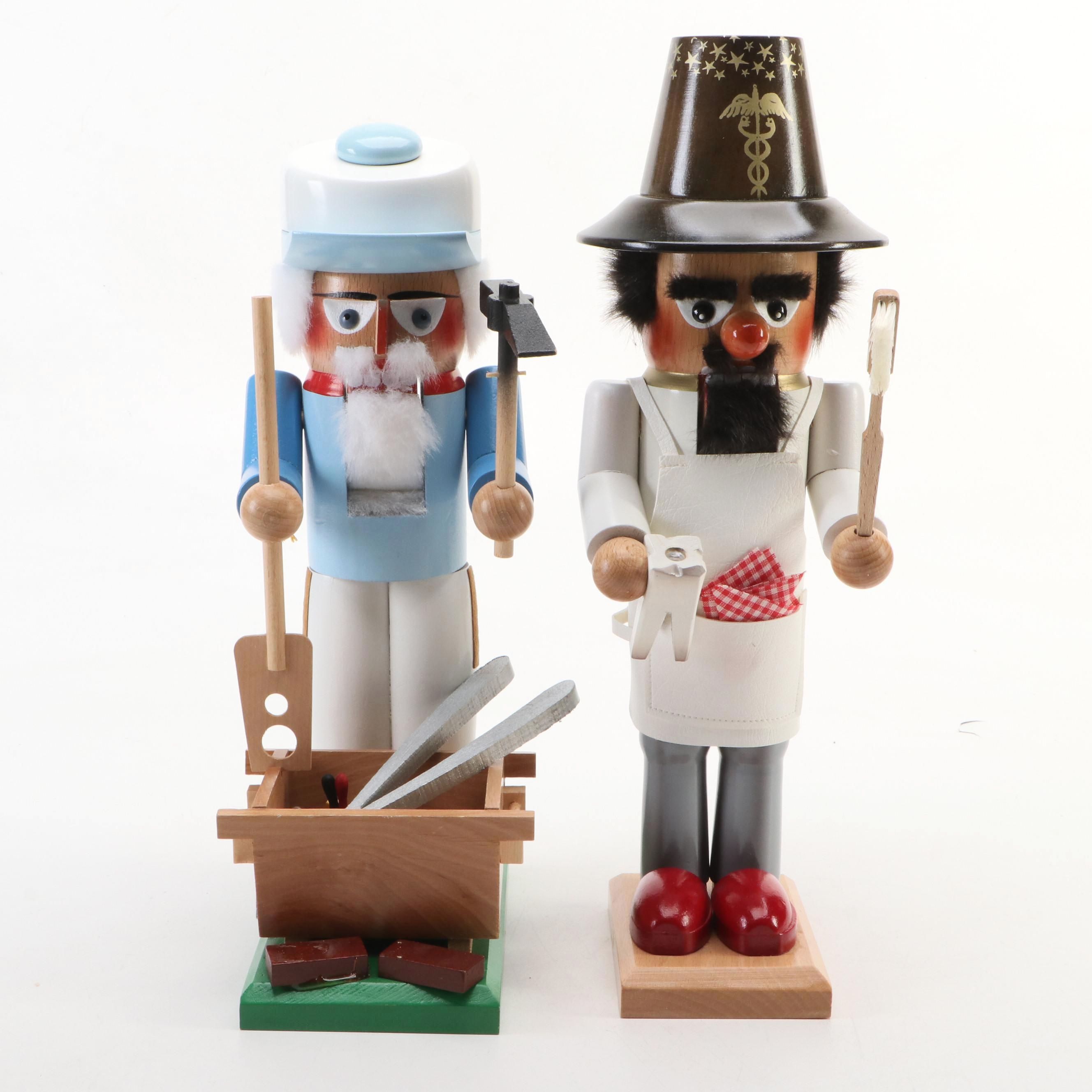 Steinbach Original Dentist and Stonemason Nutcrackers with Accessories
