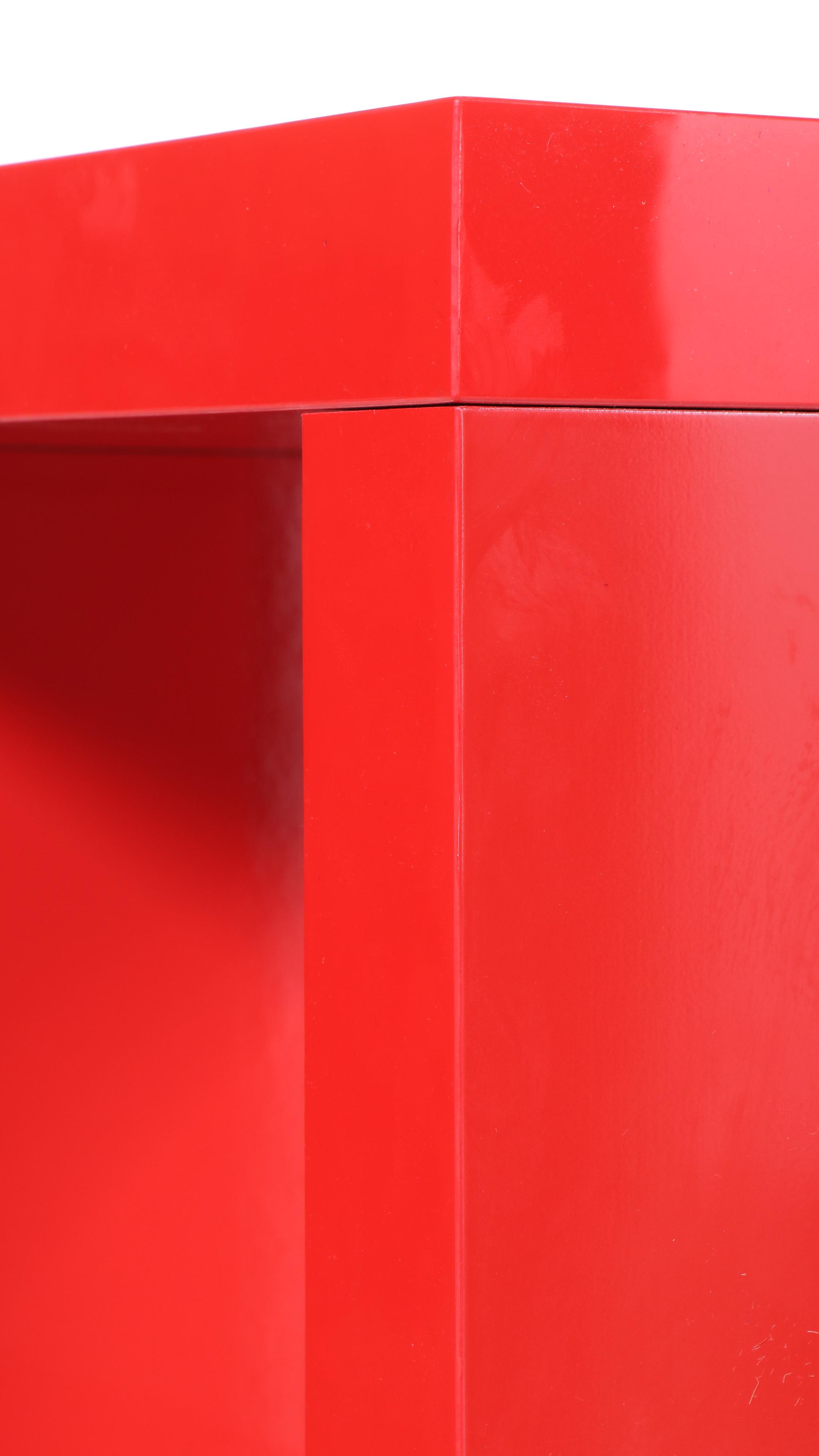 IKEA "Lack" Table with Cube Storage Shelf