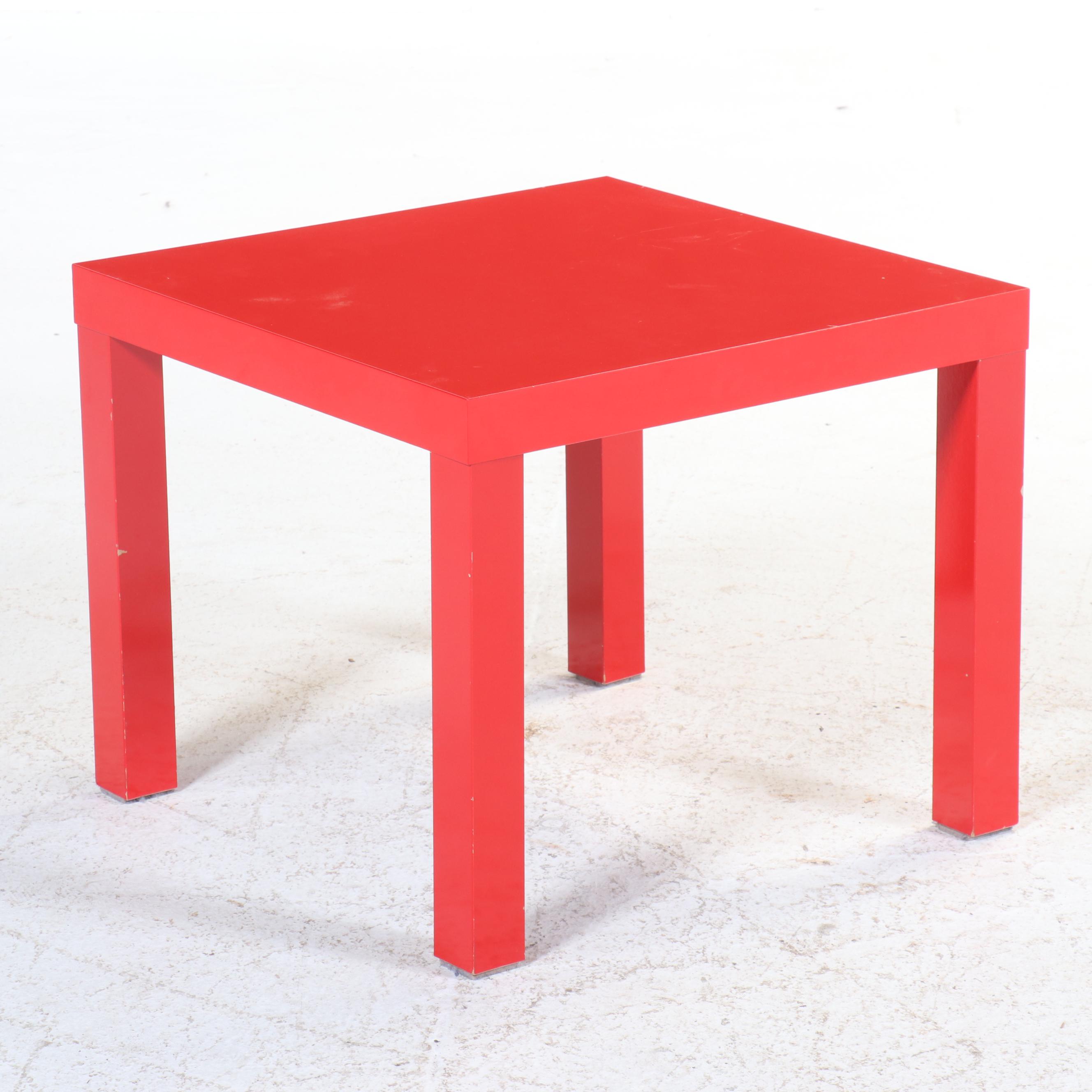 IKEA "Lack" Table with Cube Storage Shelf