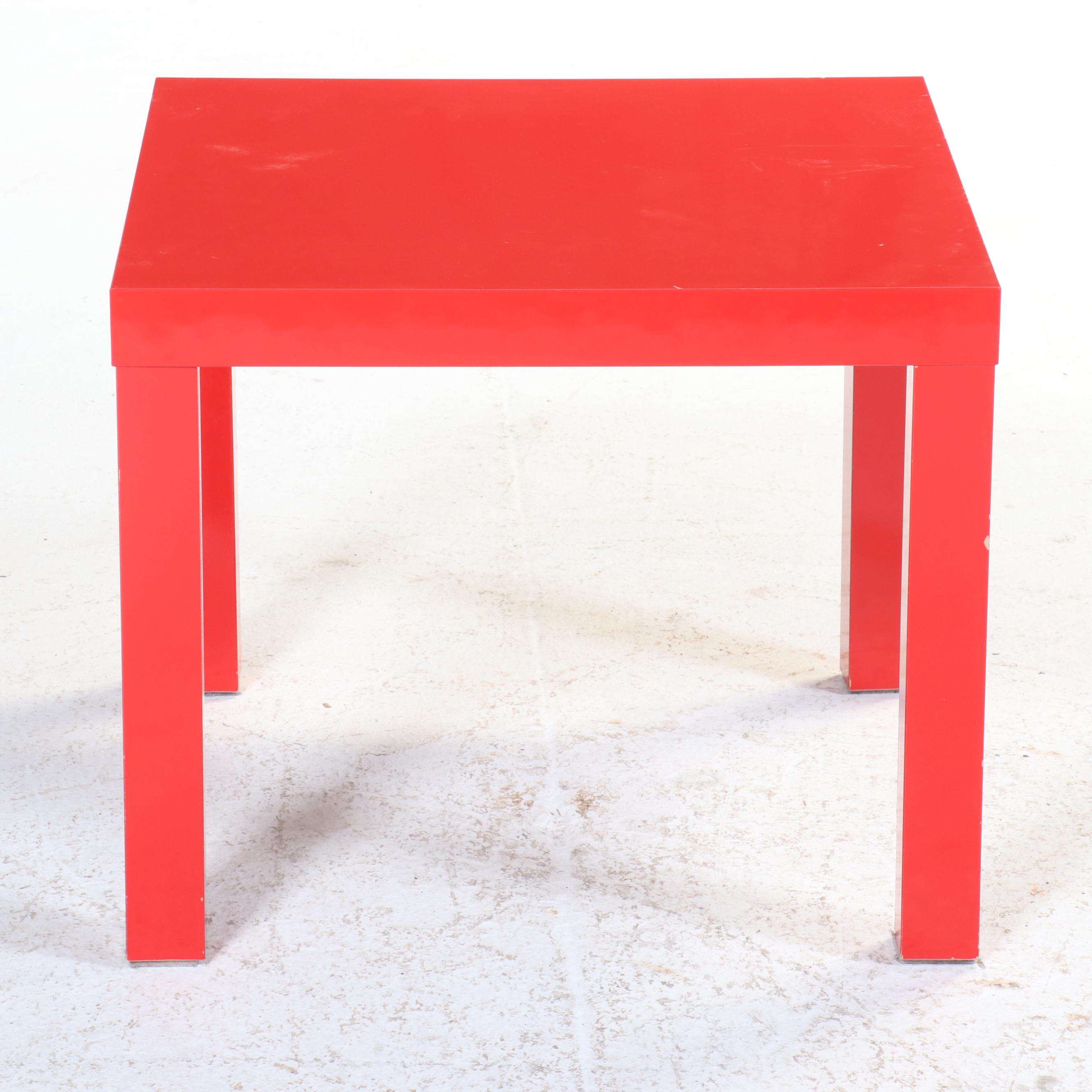 IKEA "Lack" Table with Cube Storage Shelf