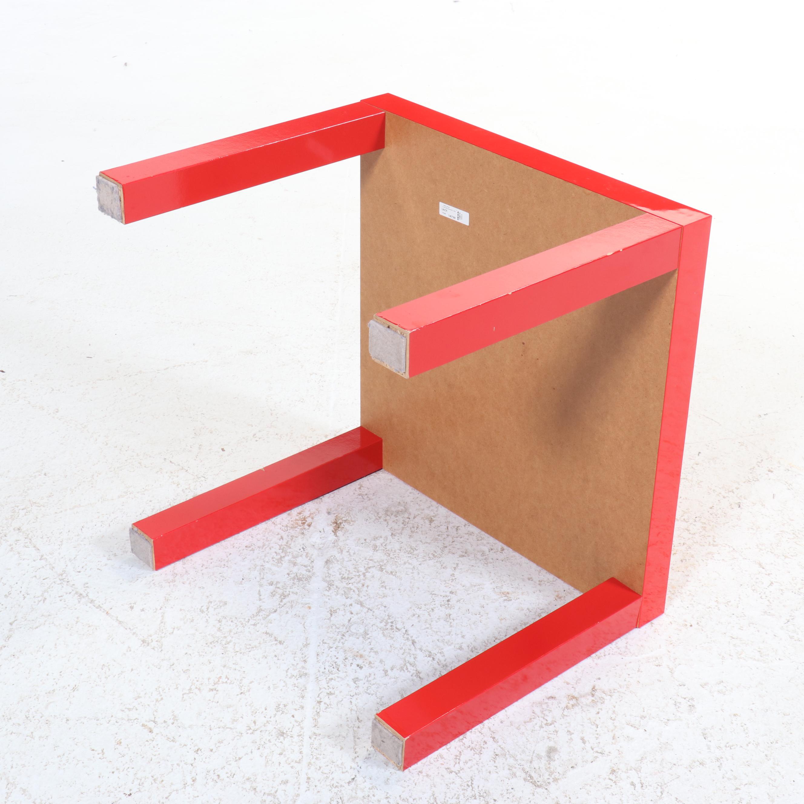 IKEA "Lack" Table with Cube Storage Shelf