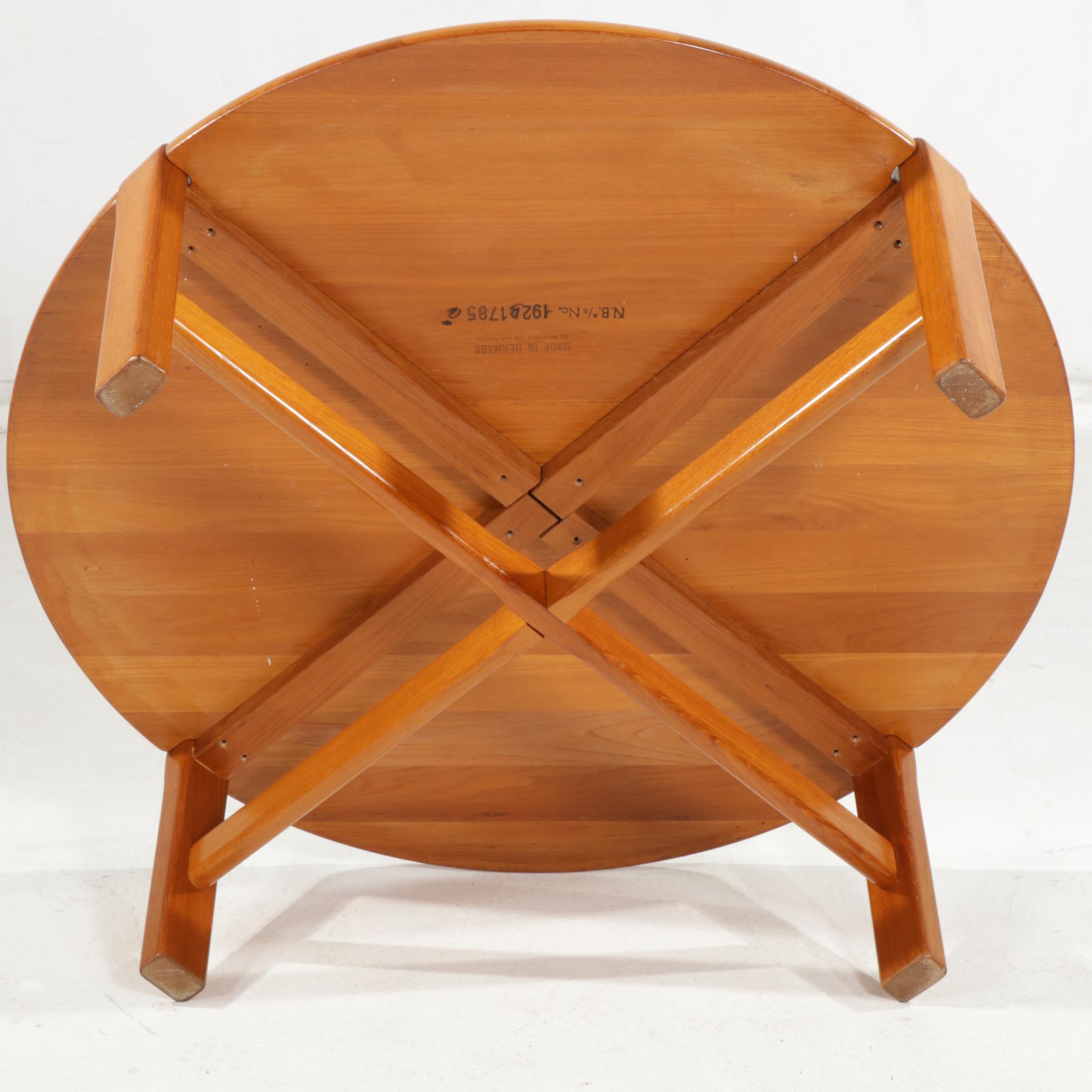 Niels Bach Danish Modern Solid Teak Round Coffee Table, Late 20th Century