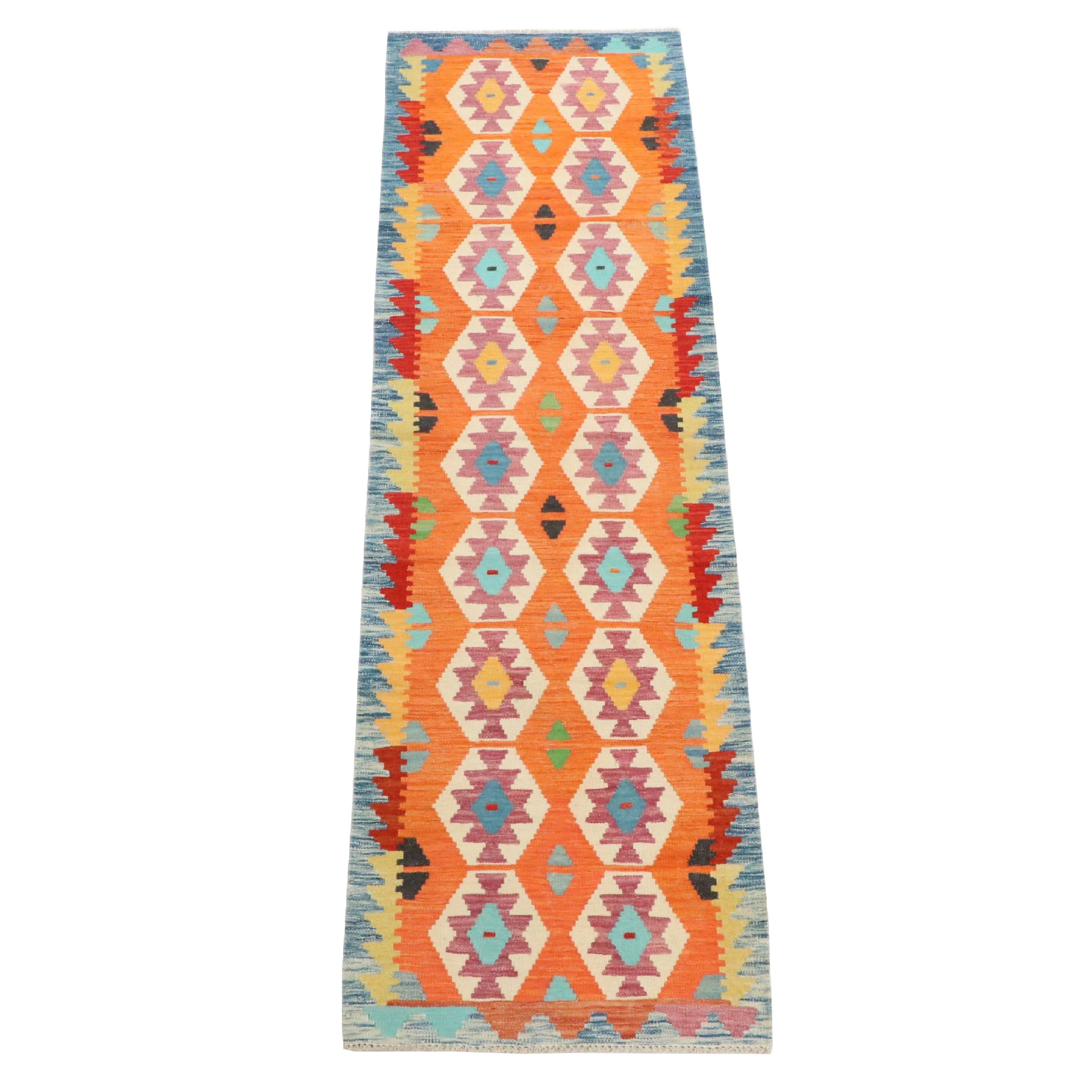 2'9 x 9'7 Handwoven Pakistani Kilim Carpet Runner