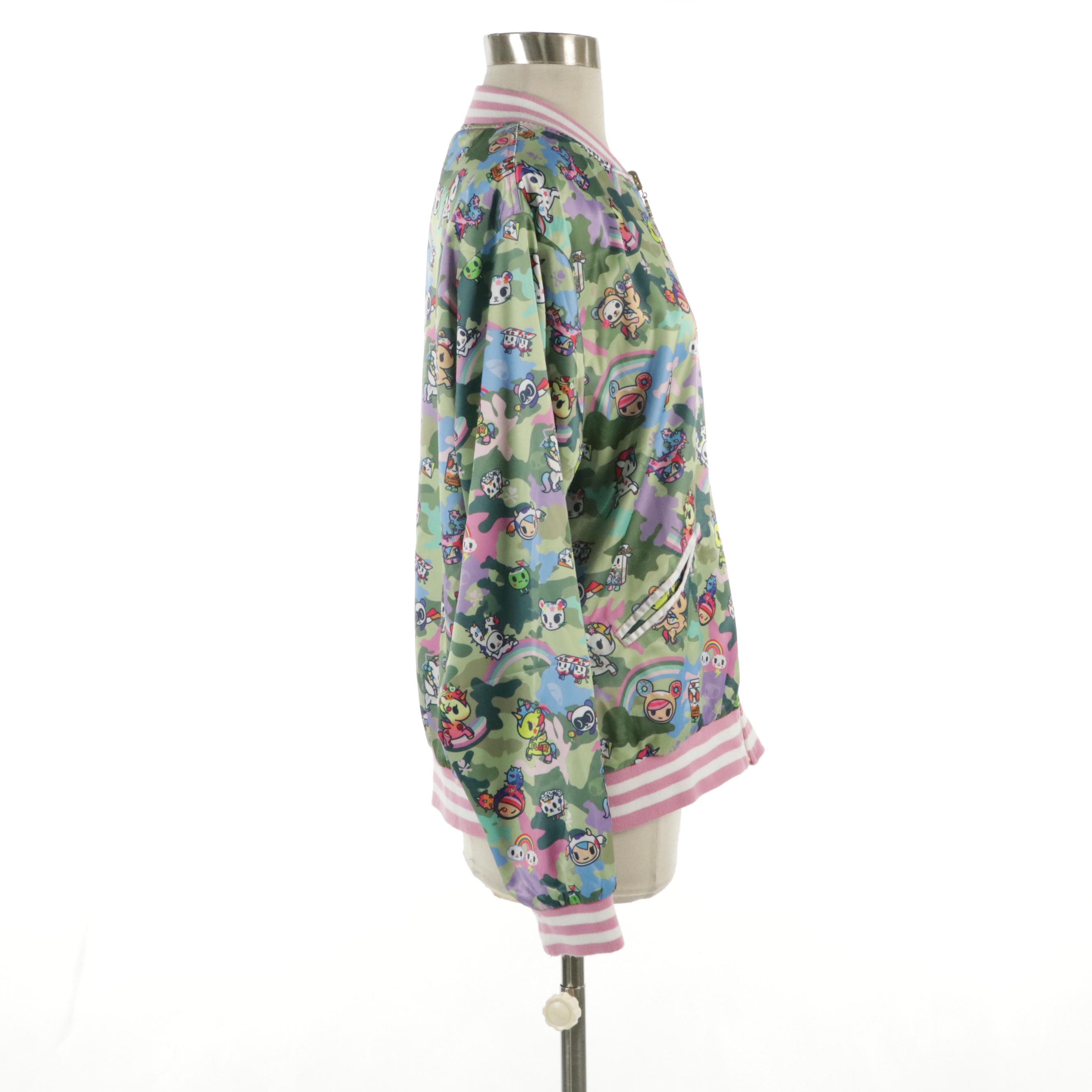 Tokidoki Reversible Varsity Jacket in Kawaii Camo Print
