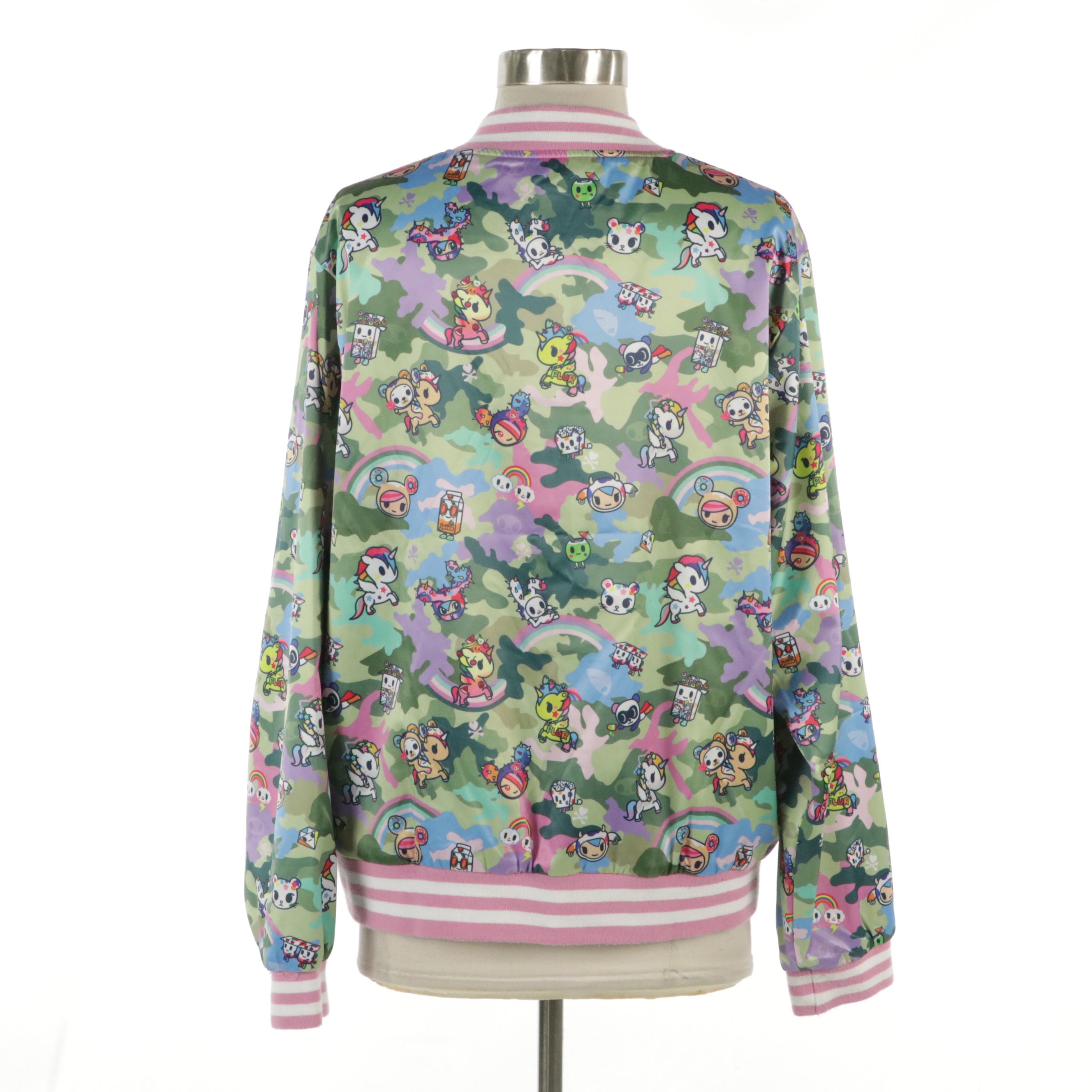 Tokidoki Reversible Varsity Jacket in Kawaii Camo Print