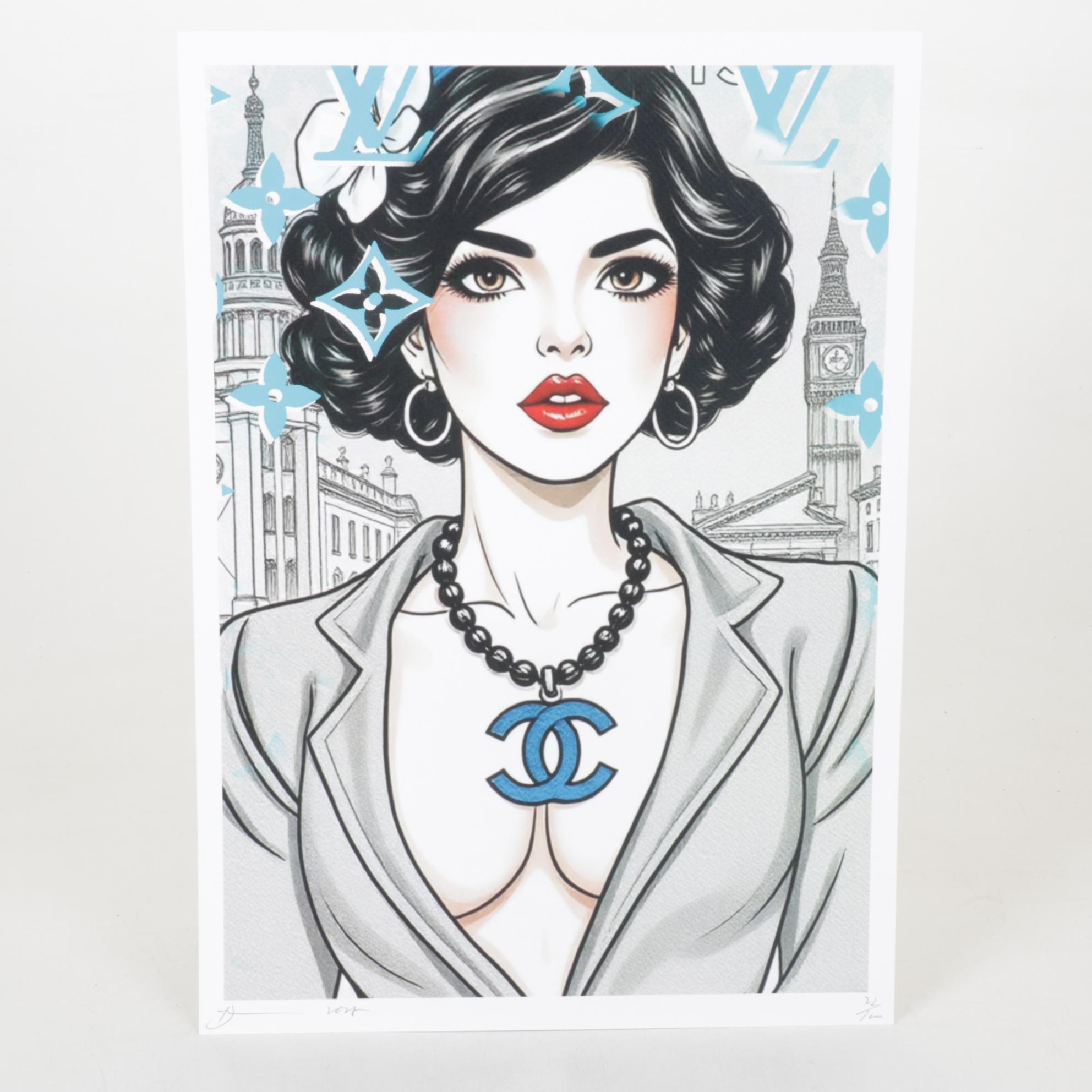 Death NYC Pop Art Digital Graphic Print Featuring Louis Vuitton & Chanel, 2025