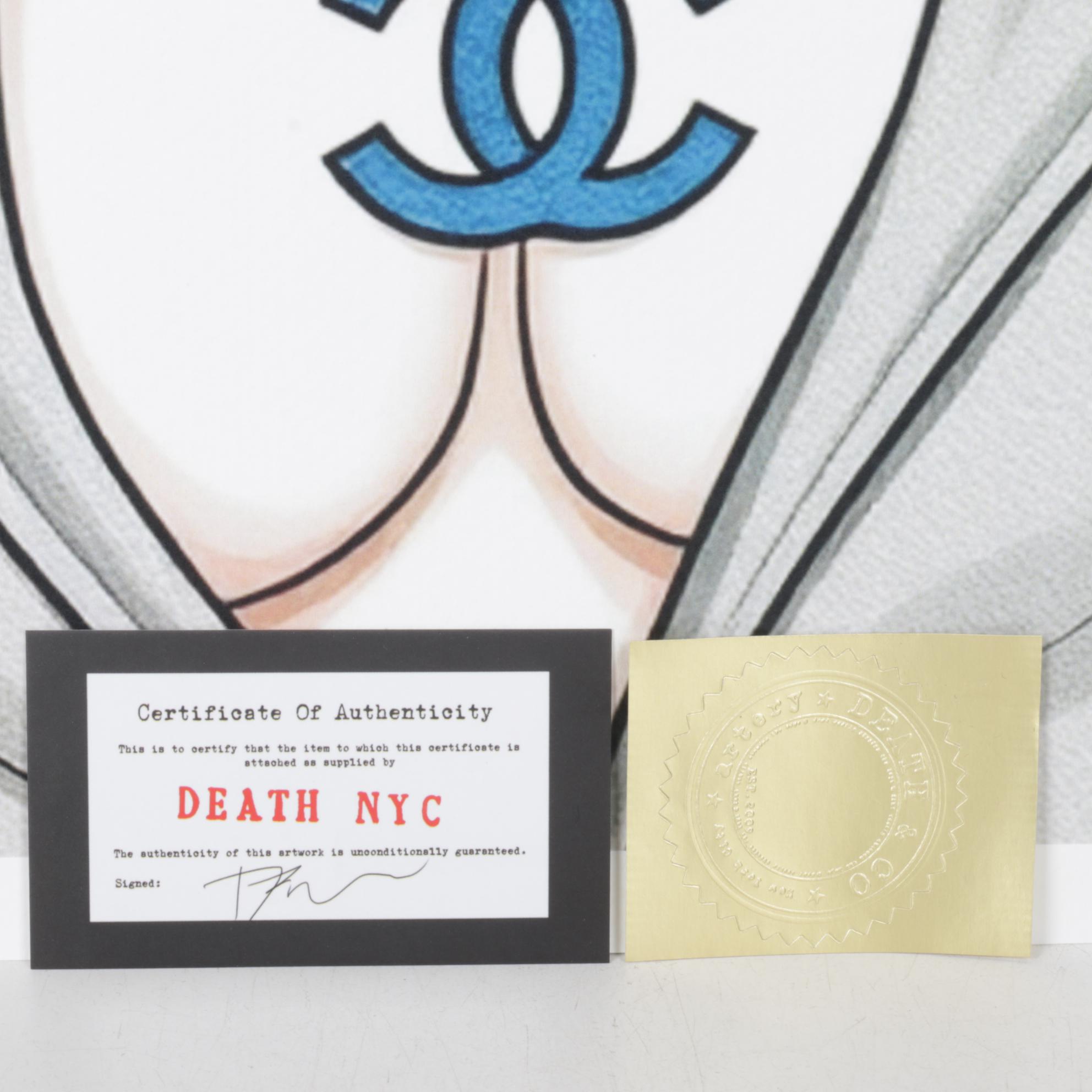 Death NYC Pop Art Digital Graphic Print Featuring Louis Vuitton & Chanel, 2025