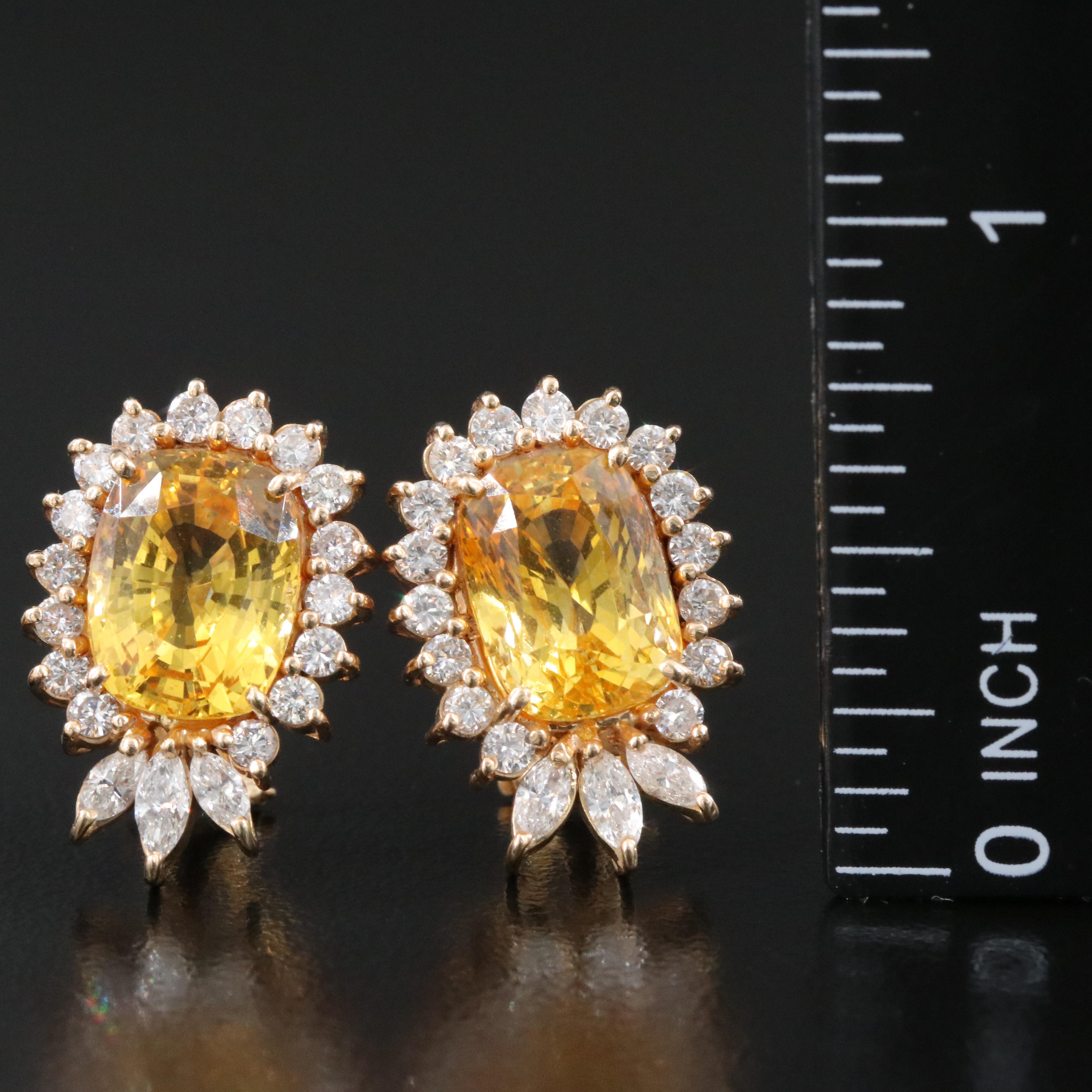 14K Yellow Sapphire  and 1.97 CTW Diamond Earrings and Enhancer Pendant