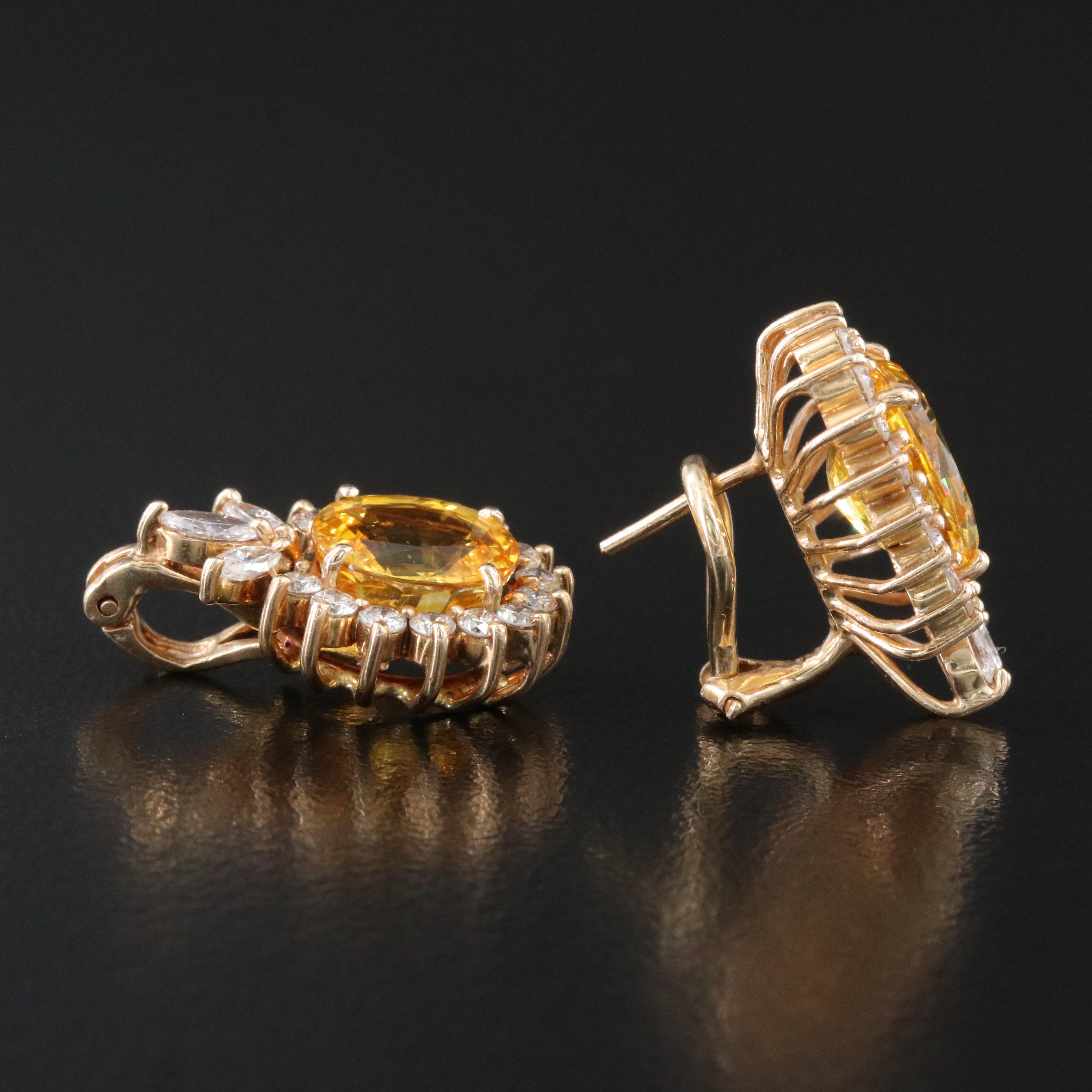 14K Yellow Sapphire  and 1.97 CTW Diamond Earrings and Enhancer Pendant