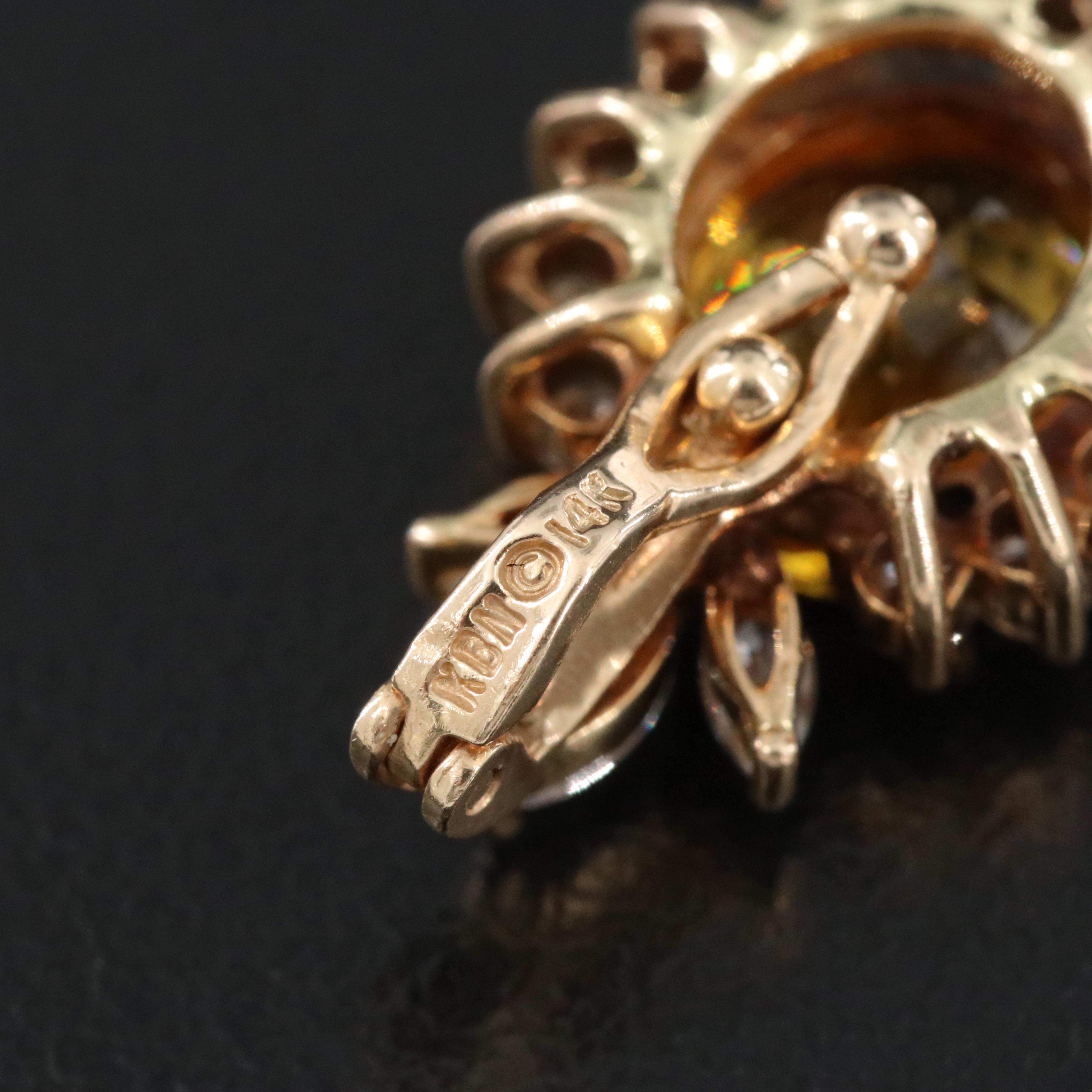 14K Yellow Sapphire  and 1.97 CTW Diamond Earrings and Enhancer Pendant