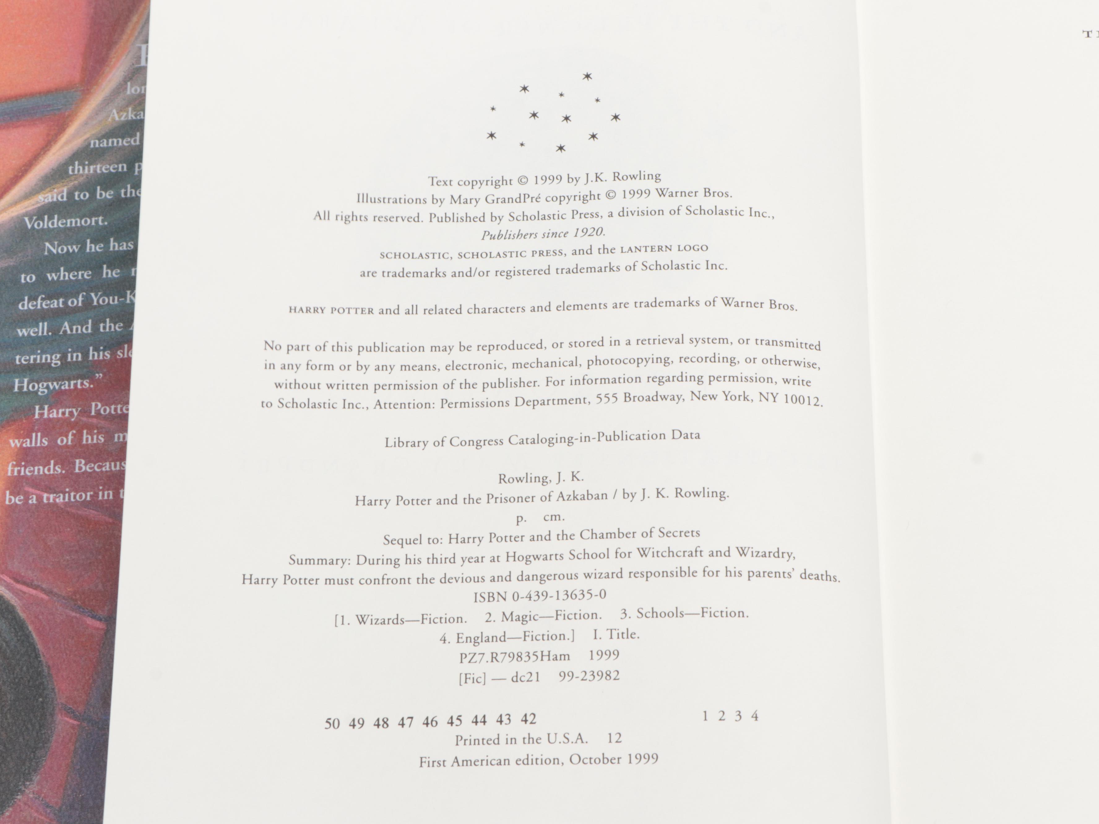 First American Edition "Harry Potter" Complete Series with "The Cursed Child"